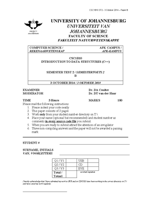 CSC1B 2014 ST2 B - this is a semester test 2 question paper