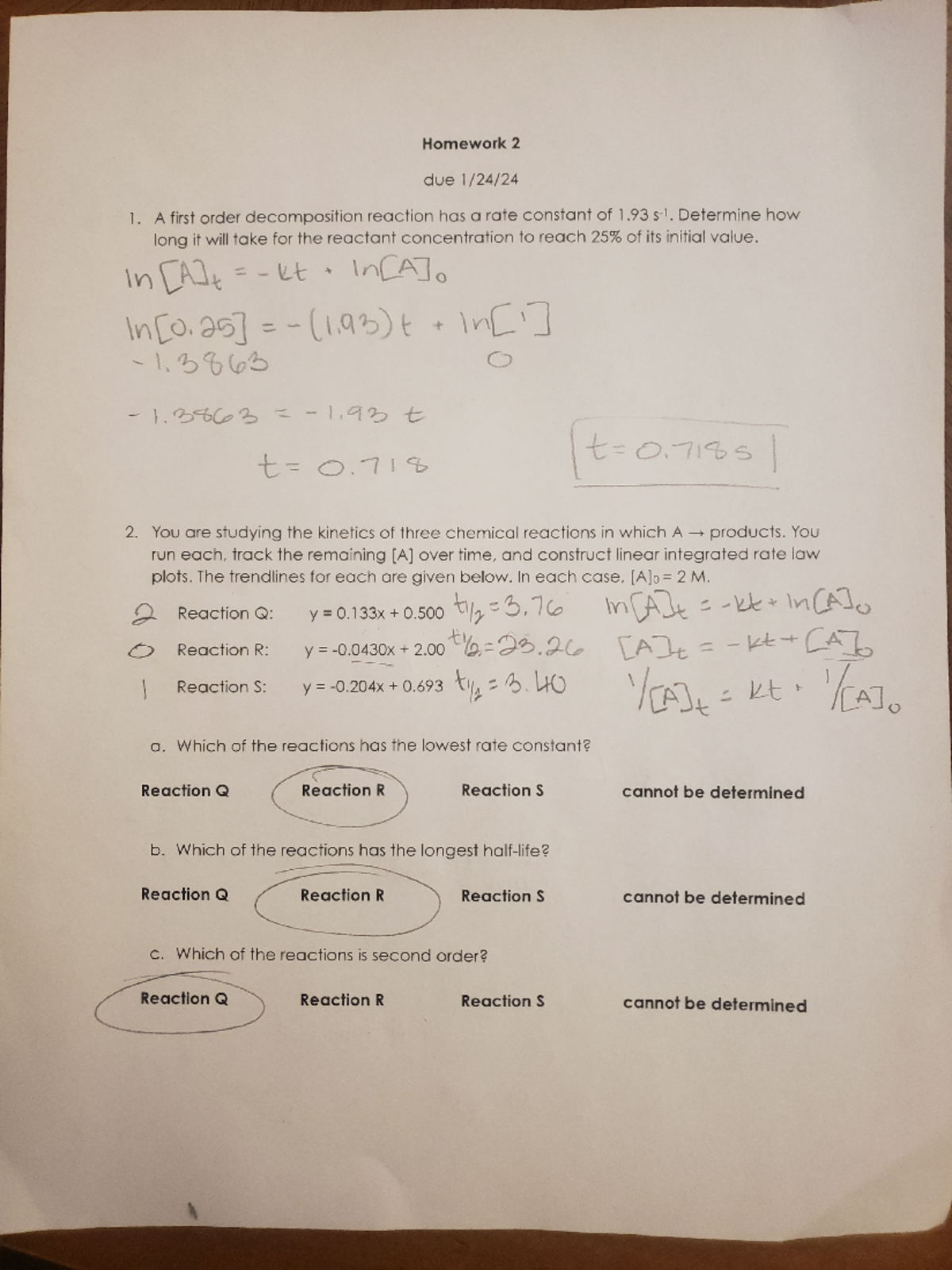 mastering chemistry homework 2 answers