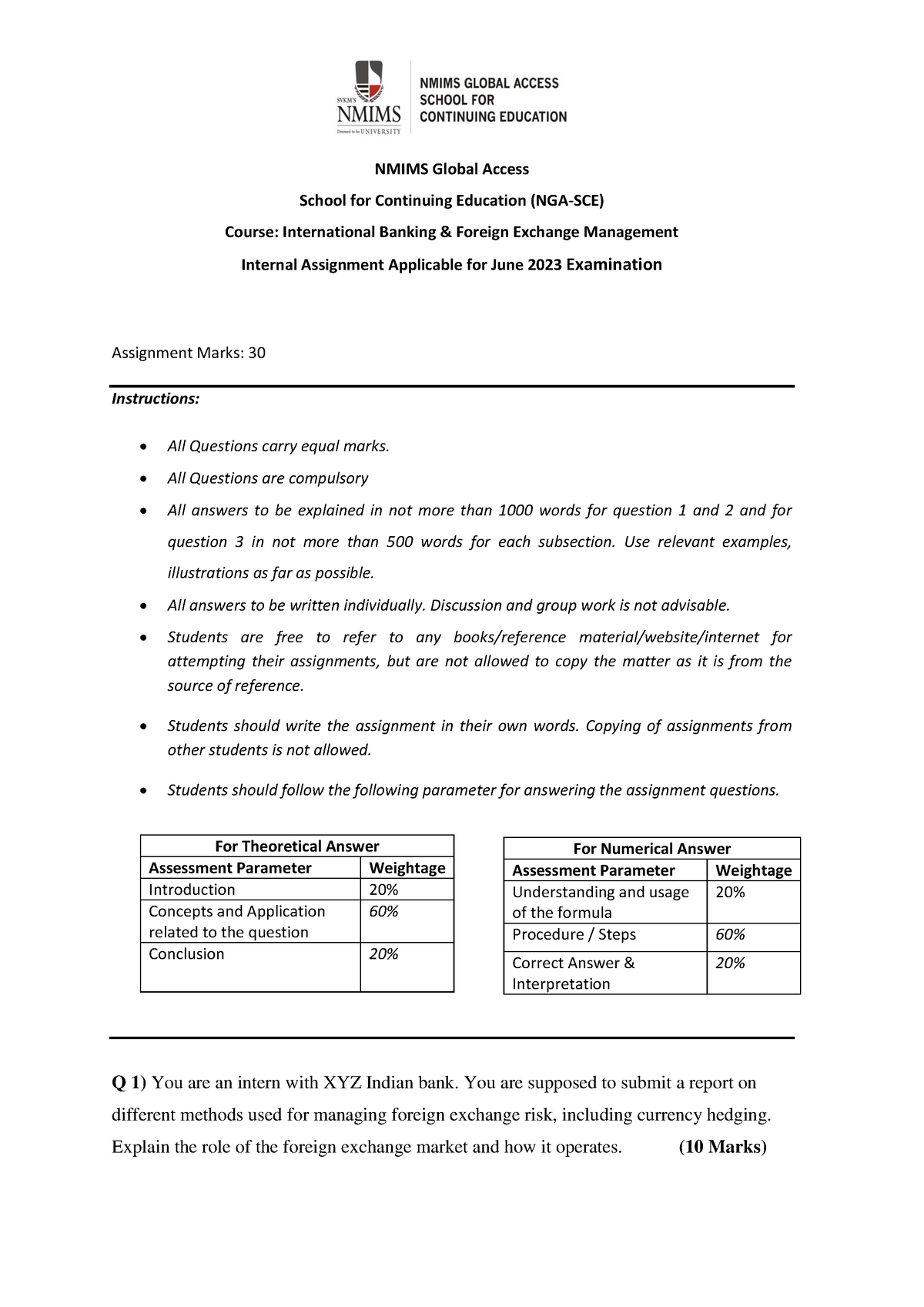 foreign exchange assignment