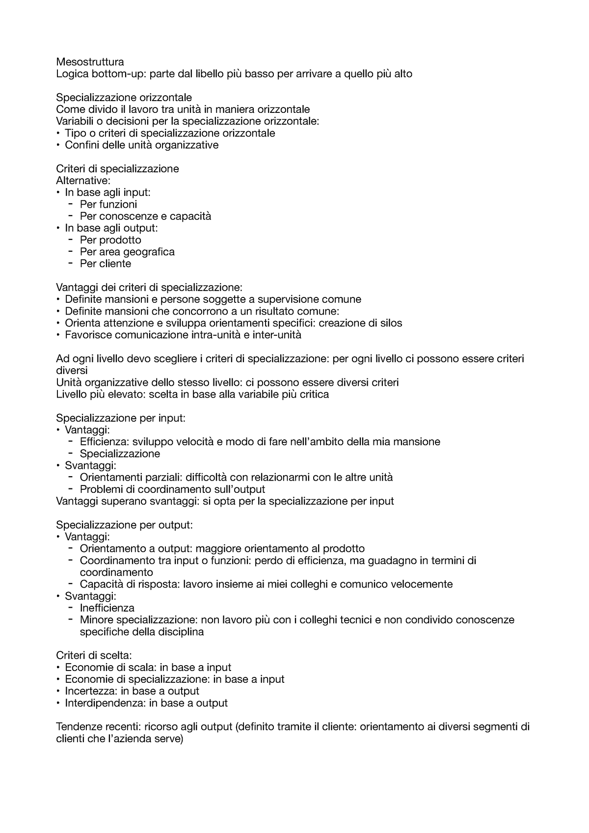 Organizzazione Aziendale lezione 9 - Mesostruttura Logica bottom-up ...