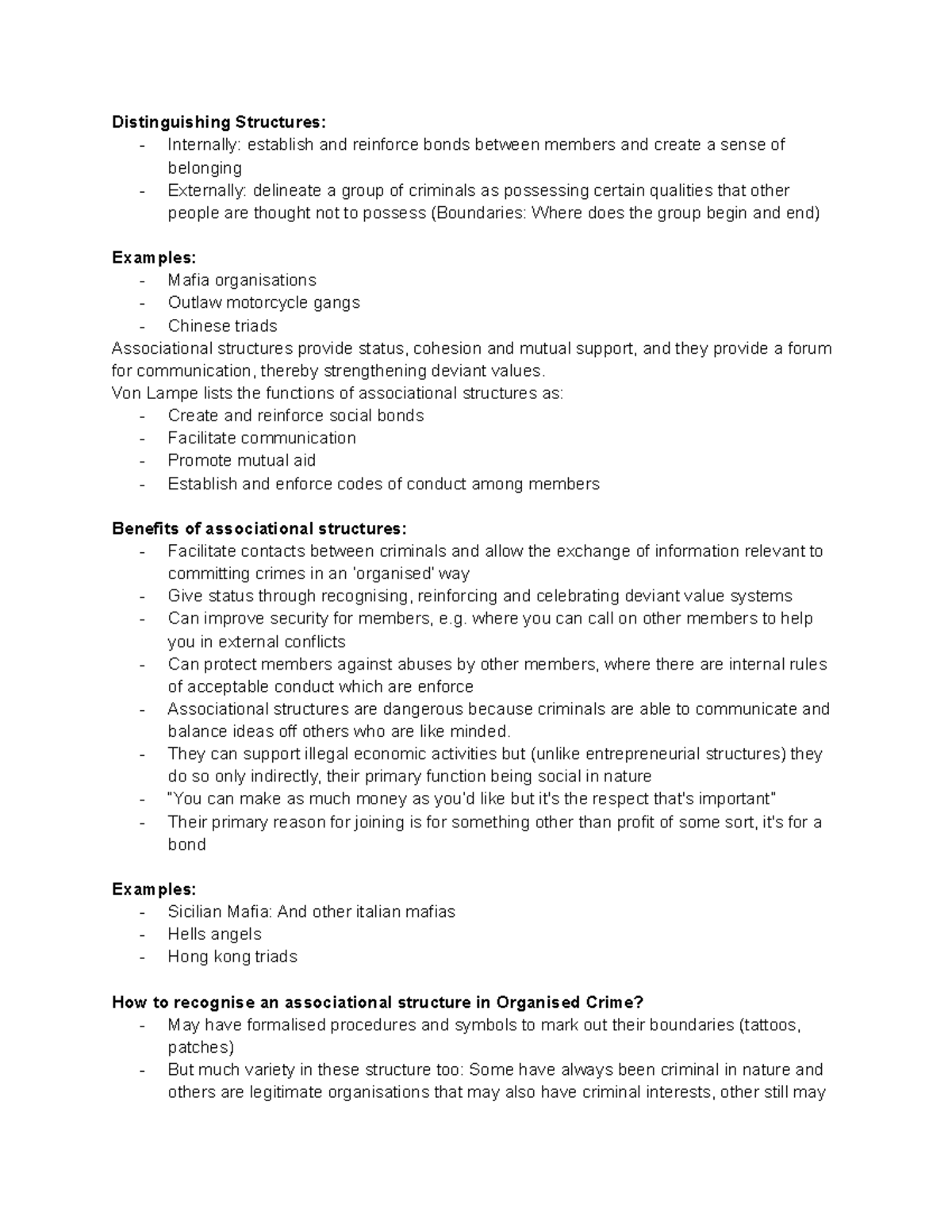 5. Associational Structures - Distinguishing Structures: - Internally ...