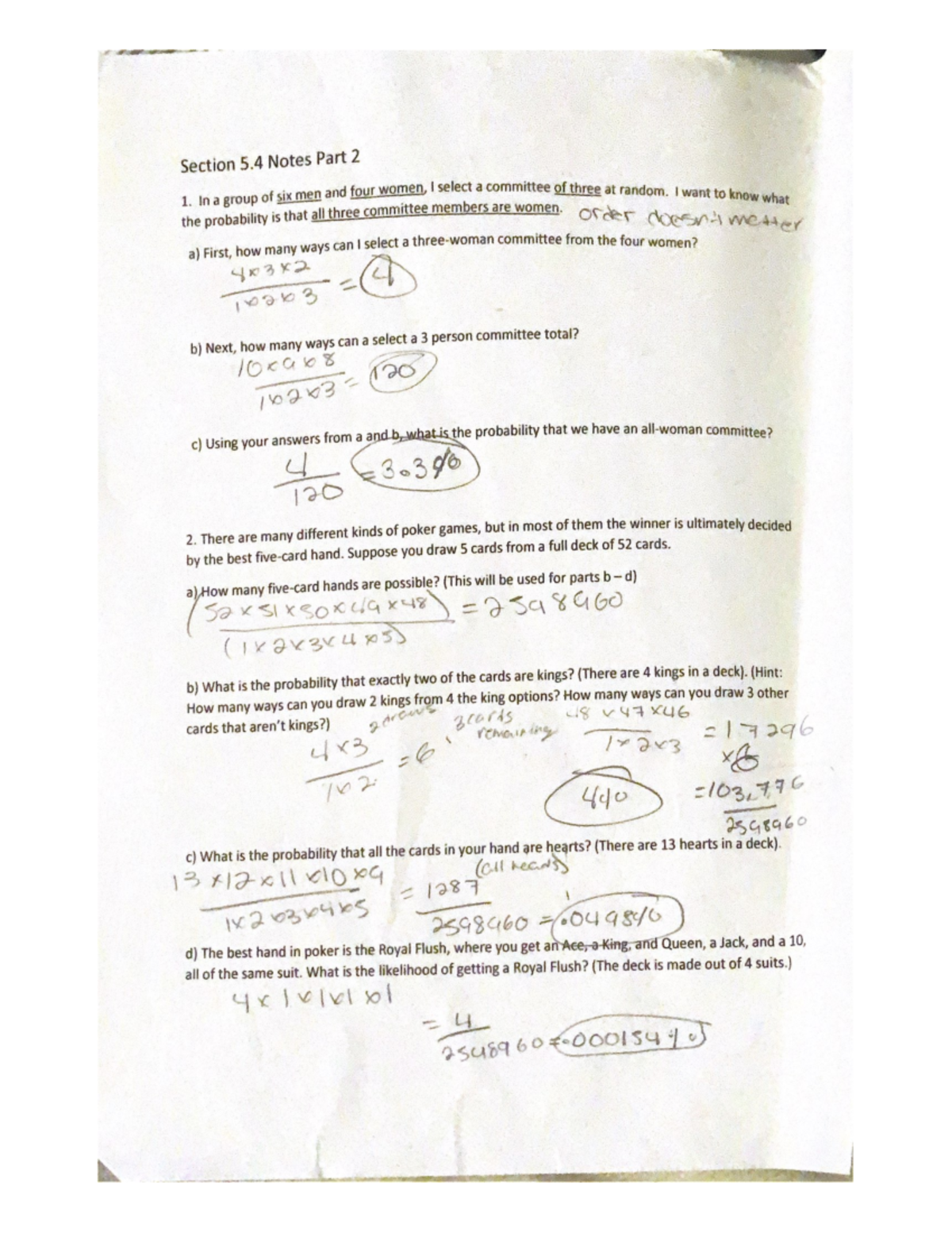 Section 5.4 Notes Part 2 - Math 103 - Studocu