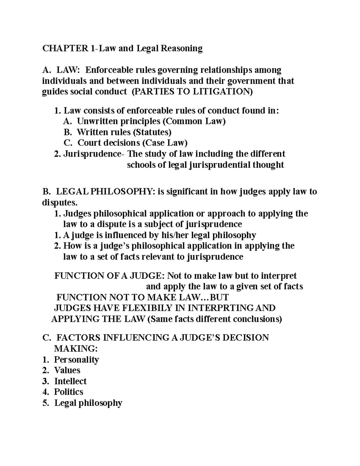 MGMT-Ch.1 Law And Legal Reasoning - CHAPTER 1-Law And Legal Reasoning A ...