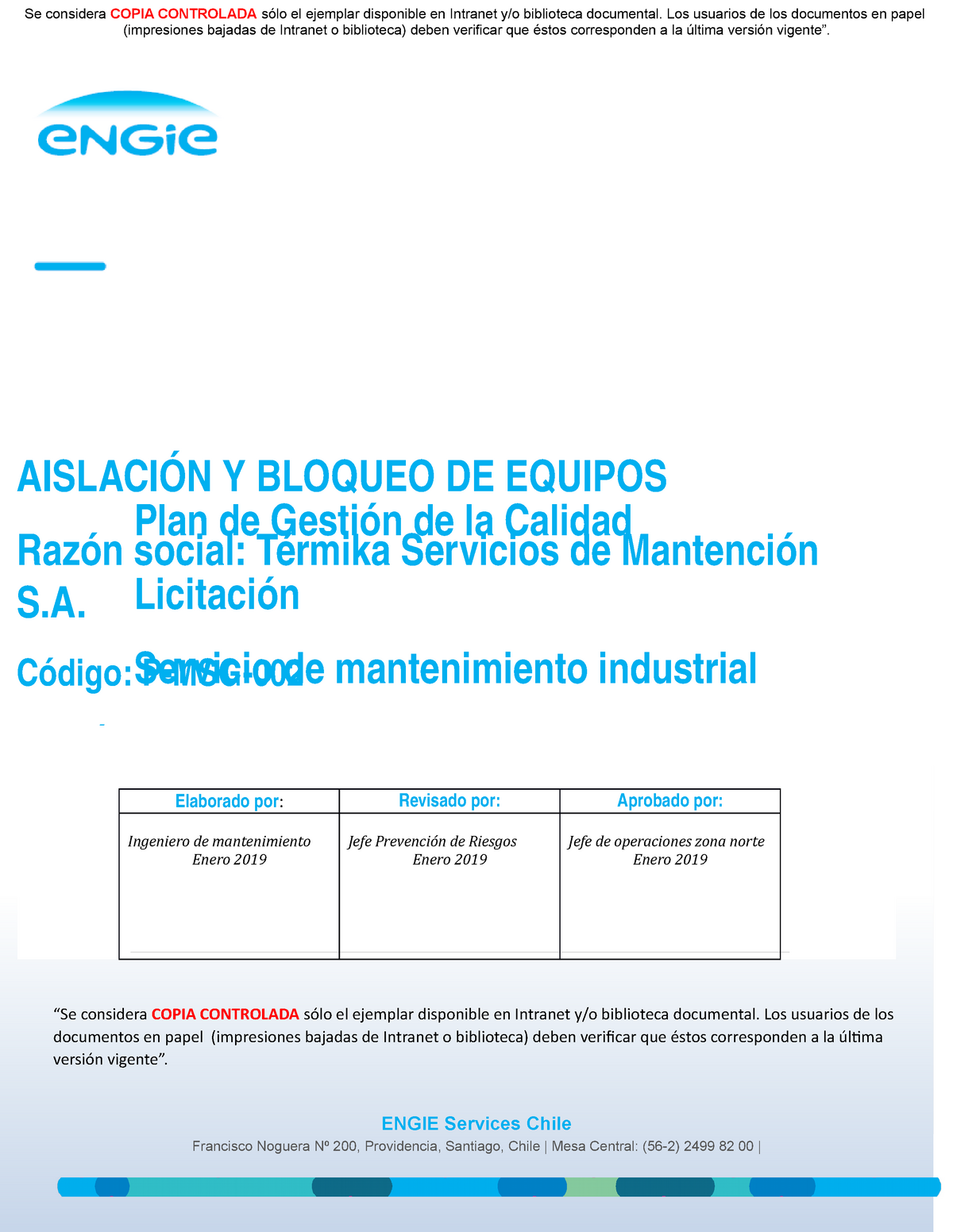 Procedimiento De Aislacion Y Bloqueo De Equipos Electricos - Página 2 ...