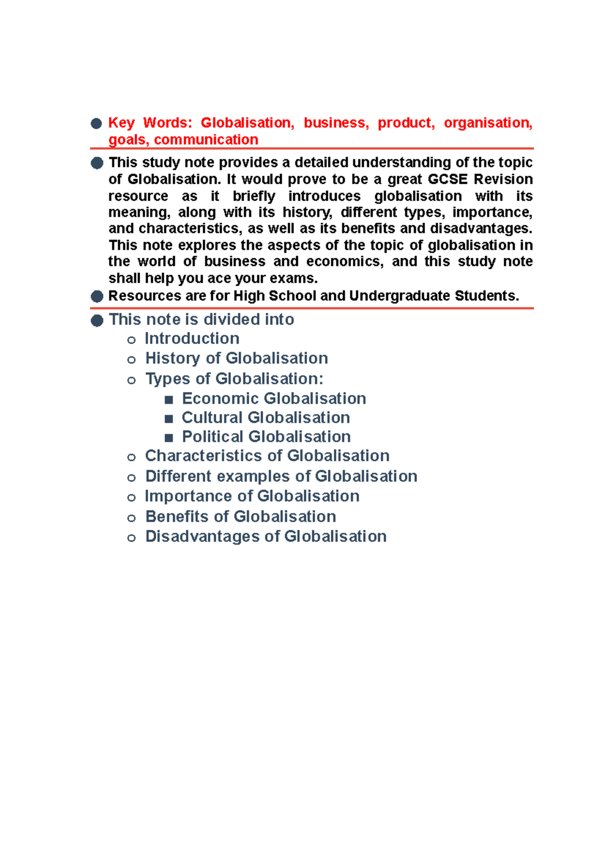 B-e-globalisation - B-e-globalization - Key Words: Globalisation ...