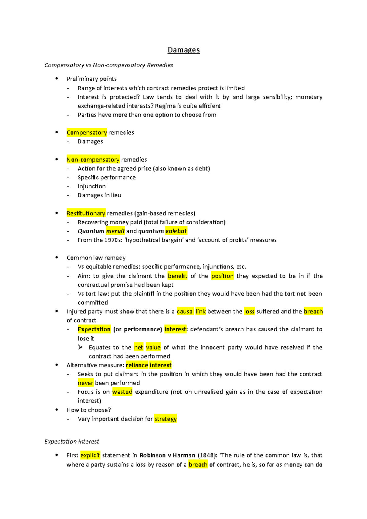 damages-in-contract-law-damages-compensatory-vs-non-compensatory