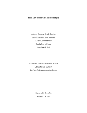 Actividad eje 3 Administracion financiera - Actividad eje 3 ...