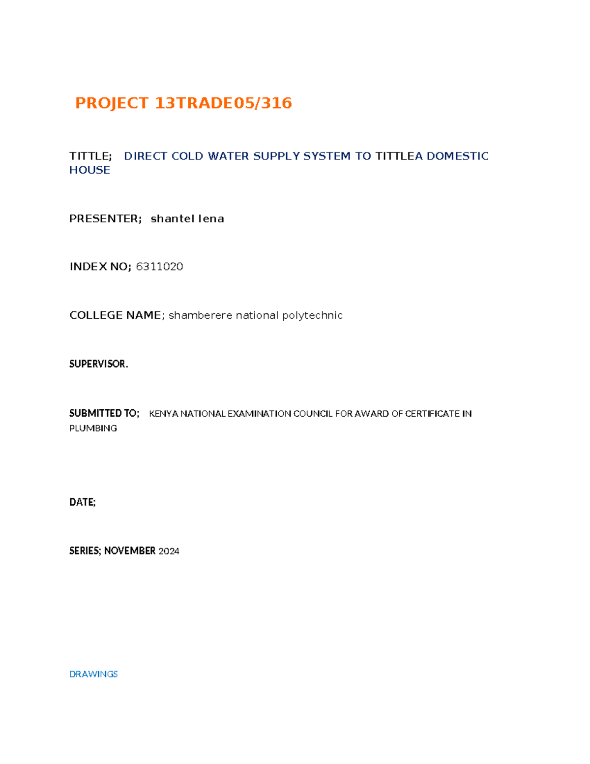 Lena shantel project Excellent PROJECT 13TRADE05/ TITTLE; DIRECT