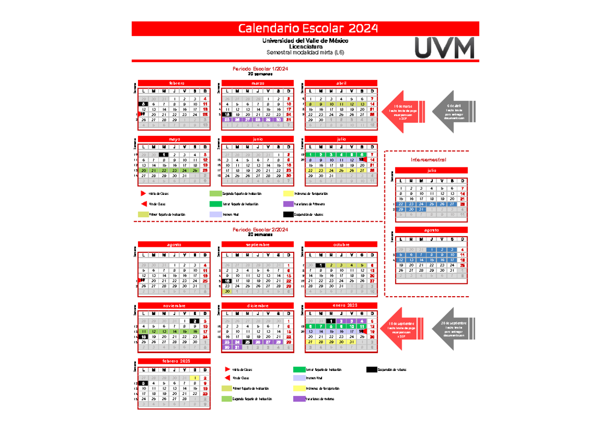 Calendario Escolar Uvm 2024 L6 Image to u