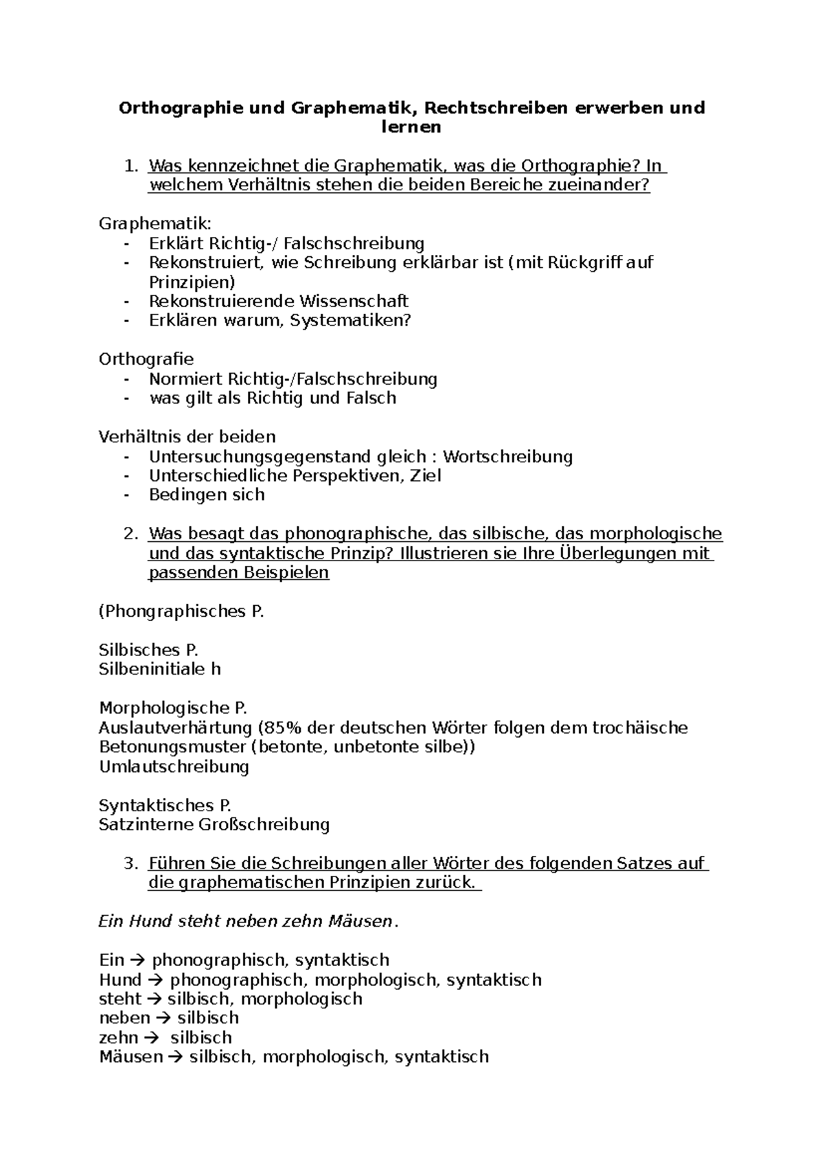 Orthographie und Graphematik, Rechtschreiben erwerben und lernen ...