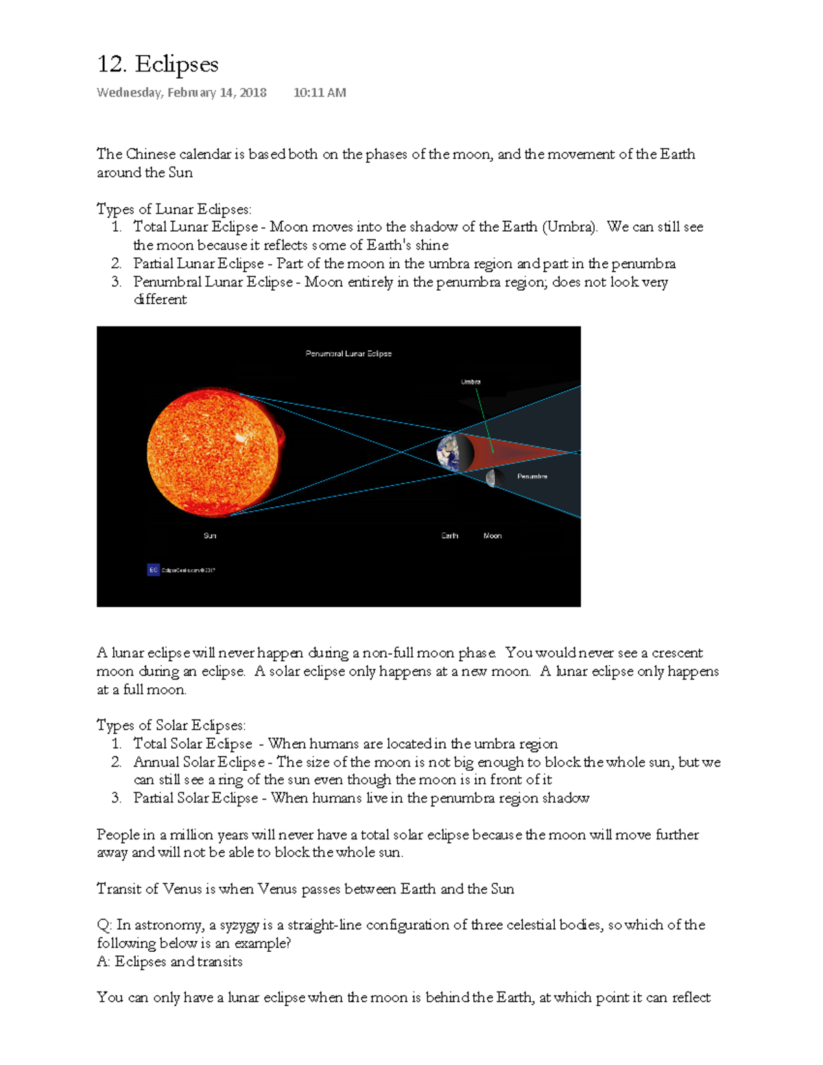 Eclipses Lecture 12 - Professor: Wang - 12. Eclipses Wednesday ...