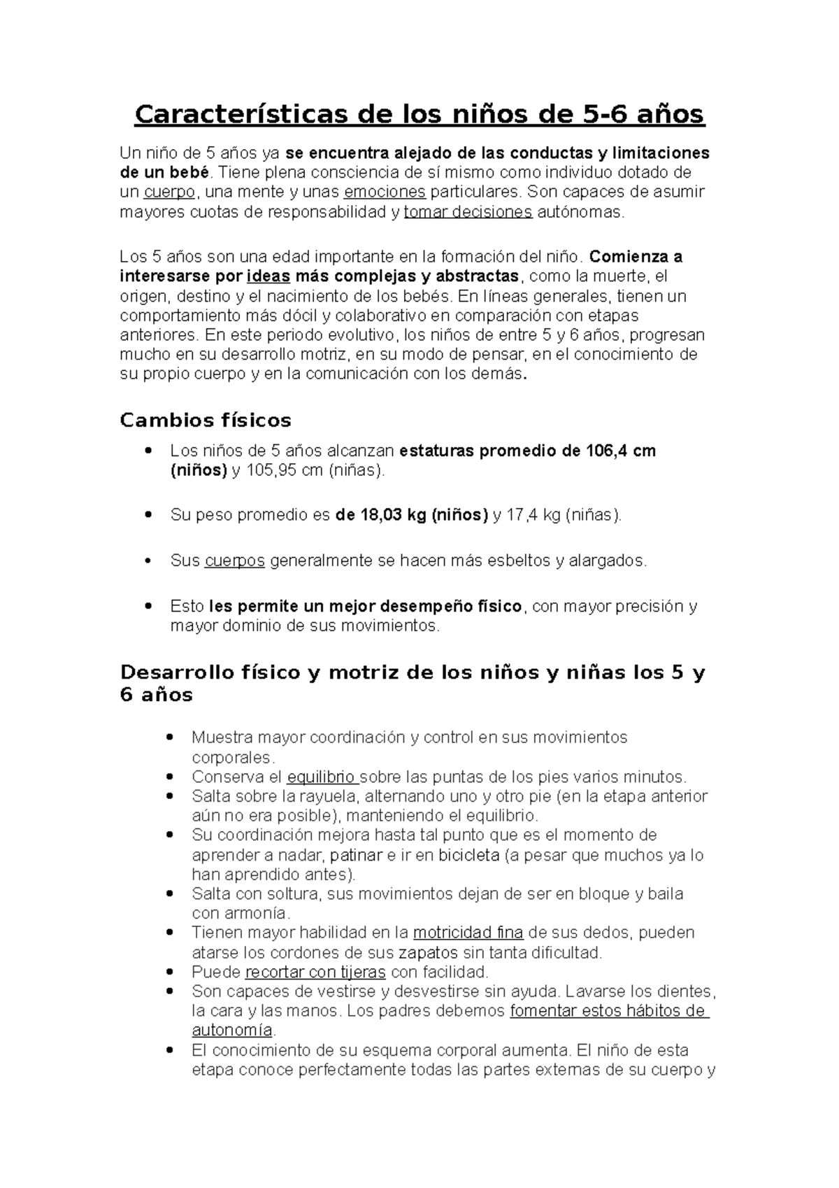 Caracter sticas De Los Ni os De 5 6 A OS Caracter sticas De Los Ni os 