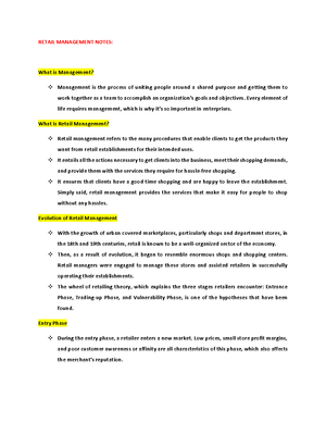 Retail Management Notes 2 - RETAIL MANAGEMENT NOTES: What is retail ...