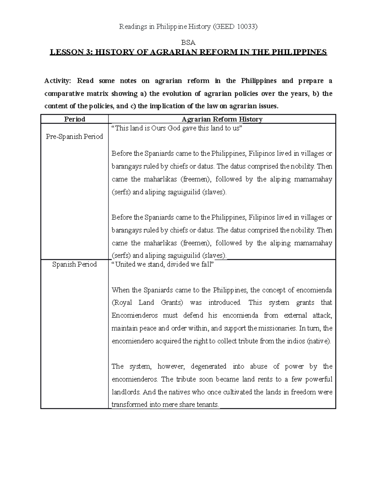 RIPH - UNIT 4-A Lesson 3 - Readings In Philippine History (GEED 10033 ...