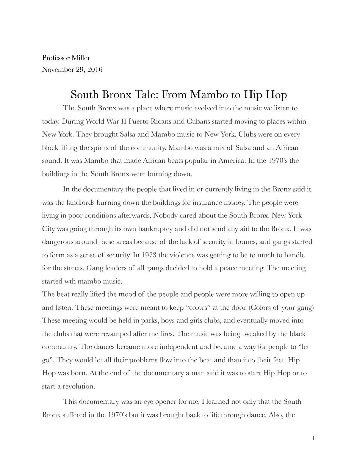 from mambo to hip hop essay