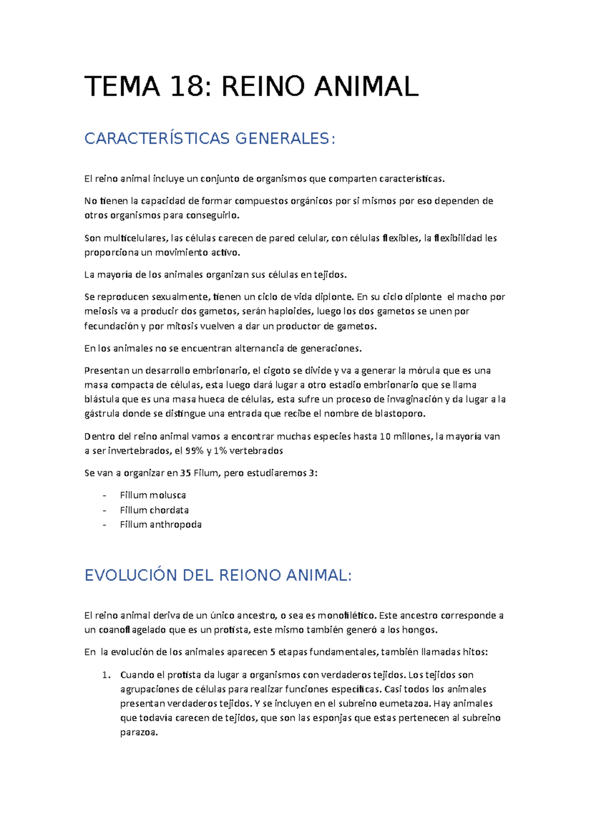 TEMA 18 Reino Animal Moluscos - TEMA 18: REINO ANIMAL CARACTERÍSTICAS ...