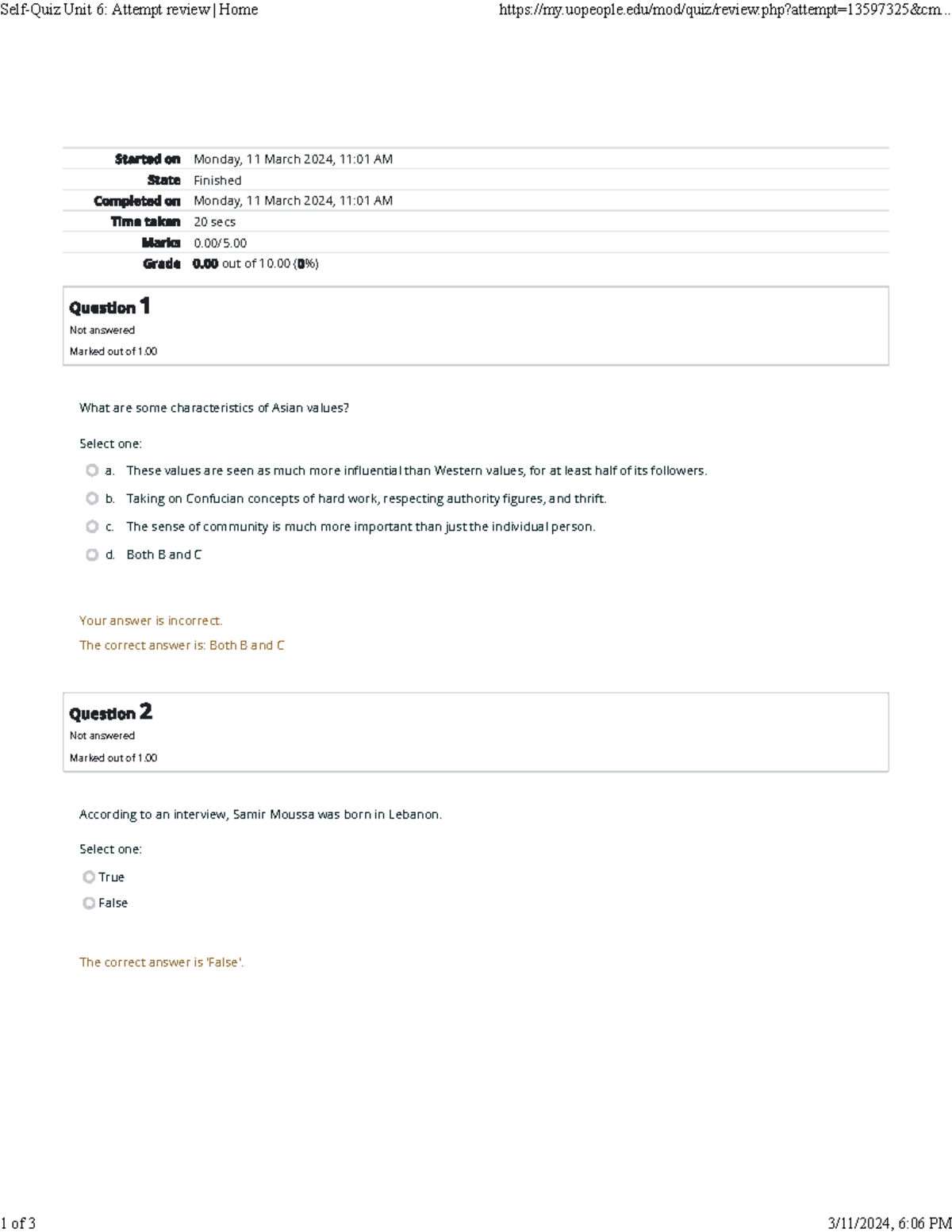 Self-Quiz Unit 6,5 - Self-Quiz Unit 6 , - Monday, 11 March 2024, 11:01 ...