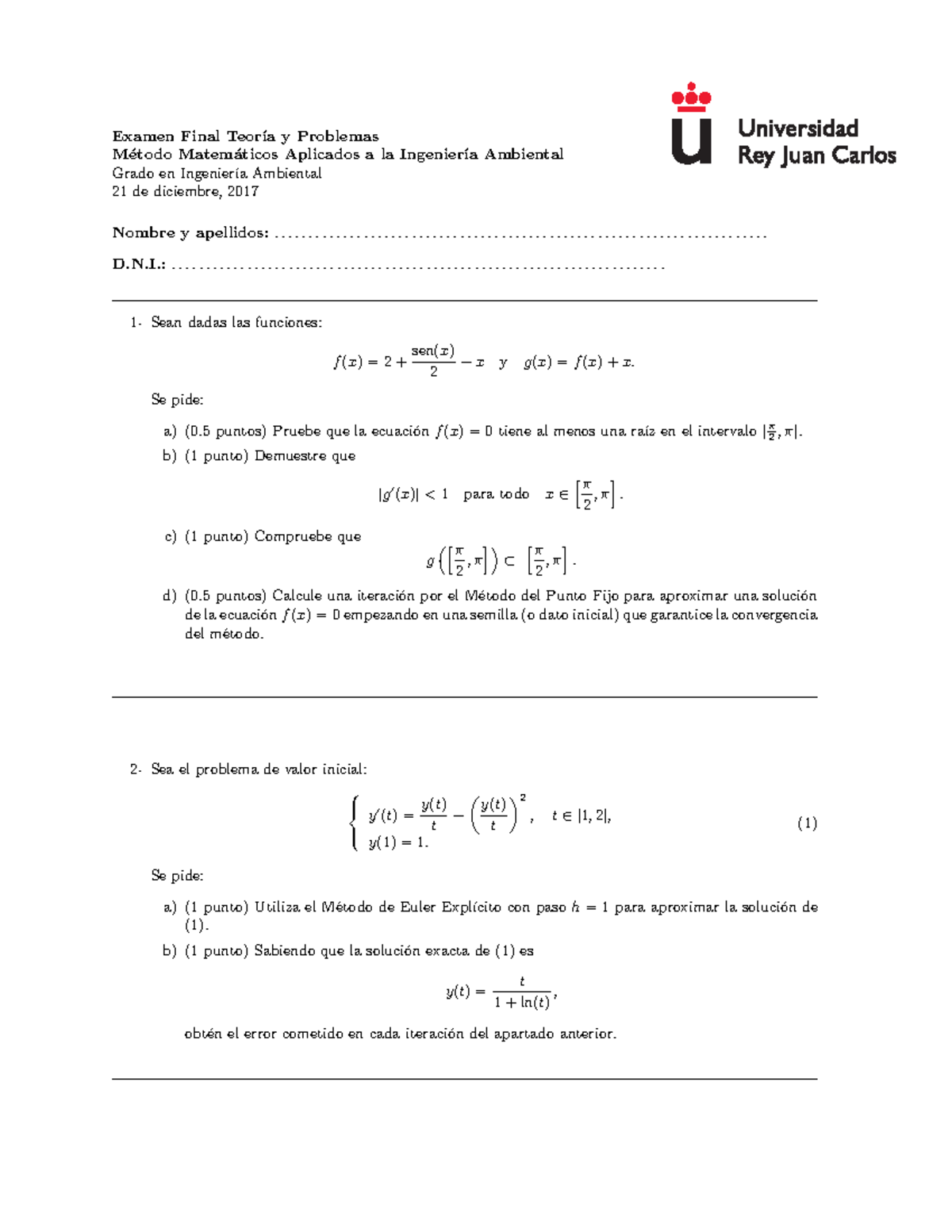 Teoria Y Problemas - Examen Final Teor ́ıa Y Problemas M ́etodo Matem ...