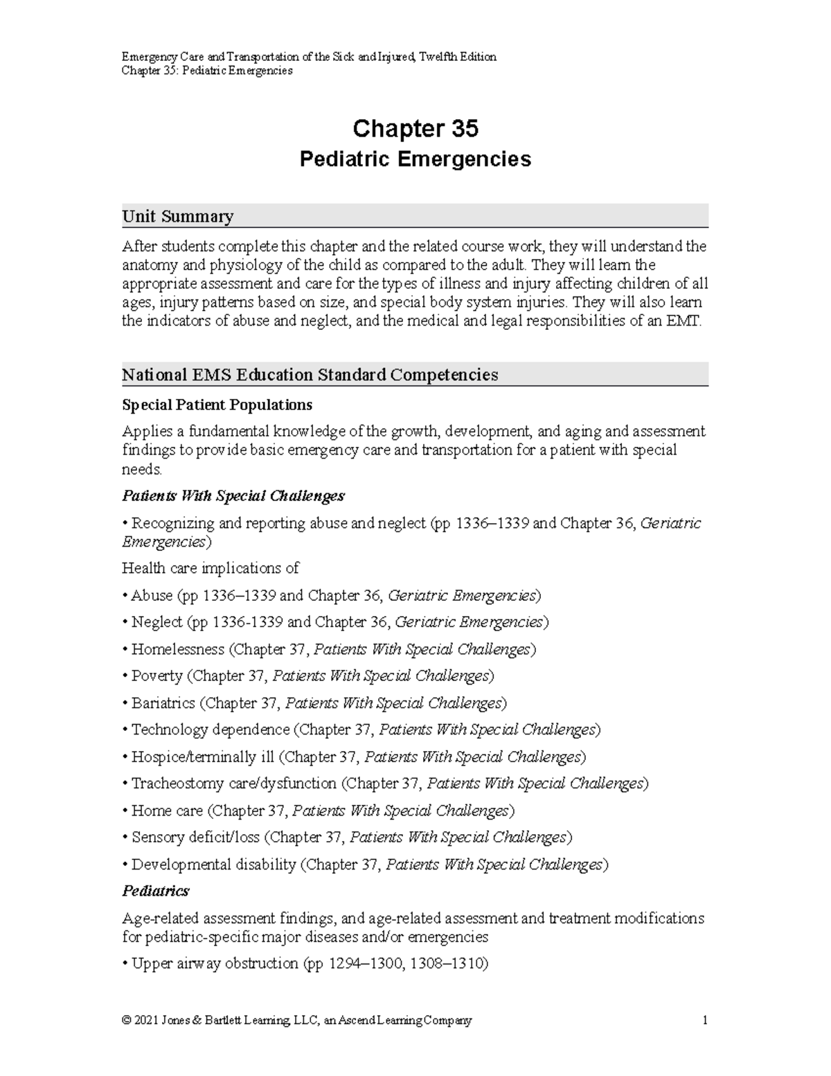 9781284243796 LOUT CH35 - Chapter 35: Pediatric Emergencies Chapter 35 ...