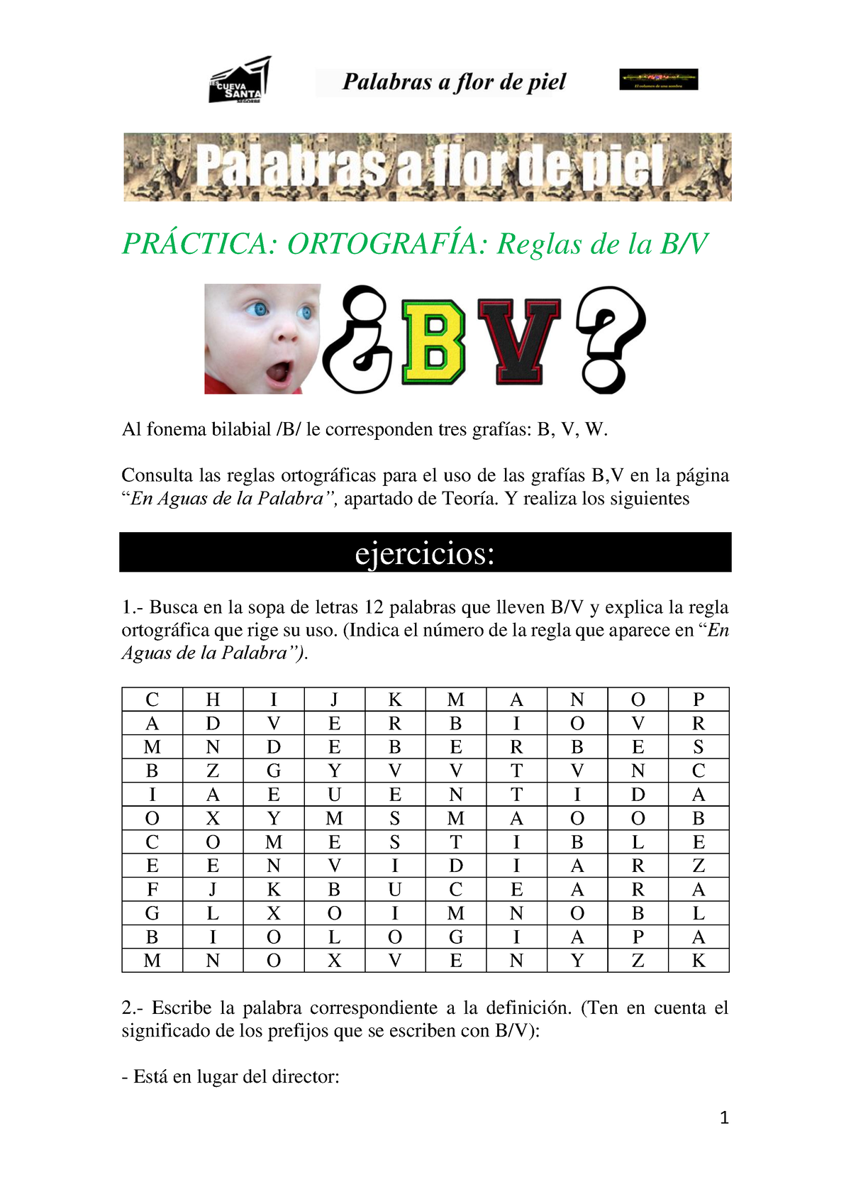 Reglas B V - INCLUSIÓN - 1 PRÁCTICA: ORTOGRAFÍA: Reglas De La B/V Al ...