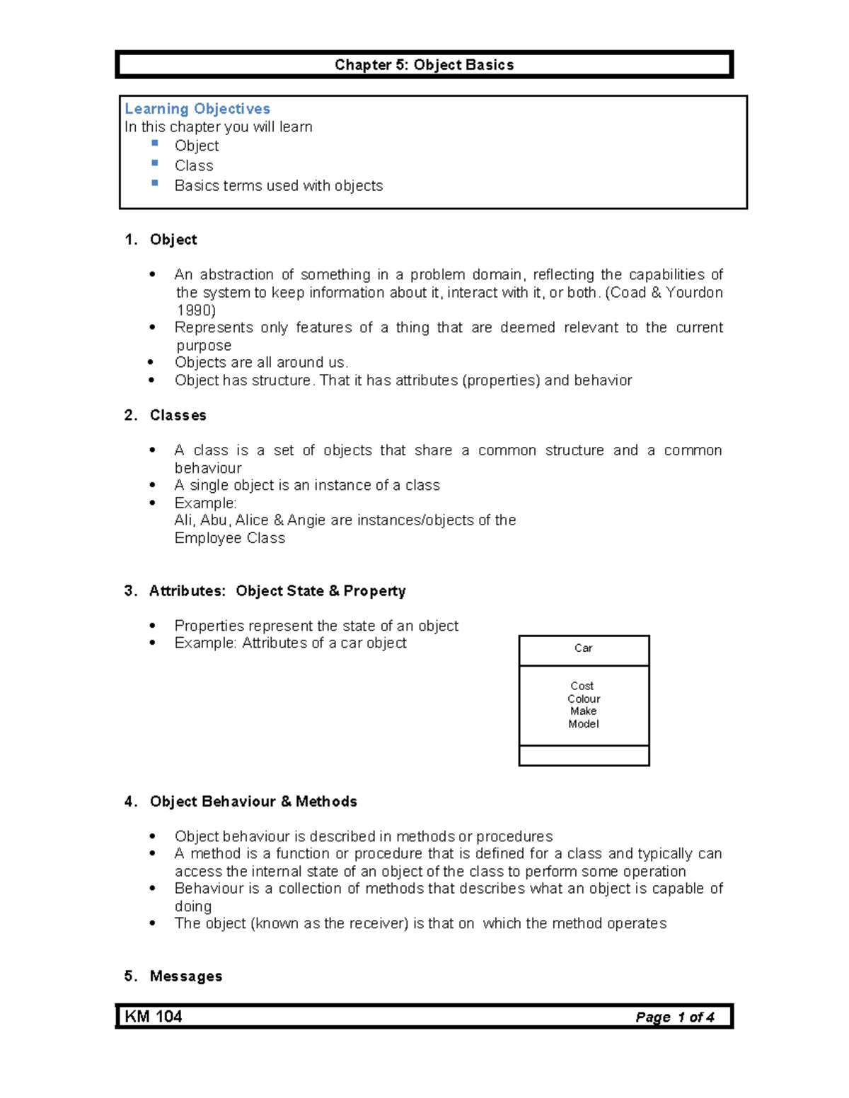 Chap05 - Chapter 5 note - Learning Objectives In this chapter you will ...