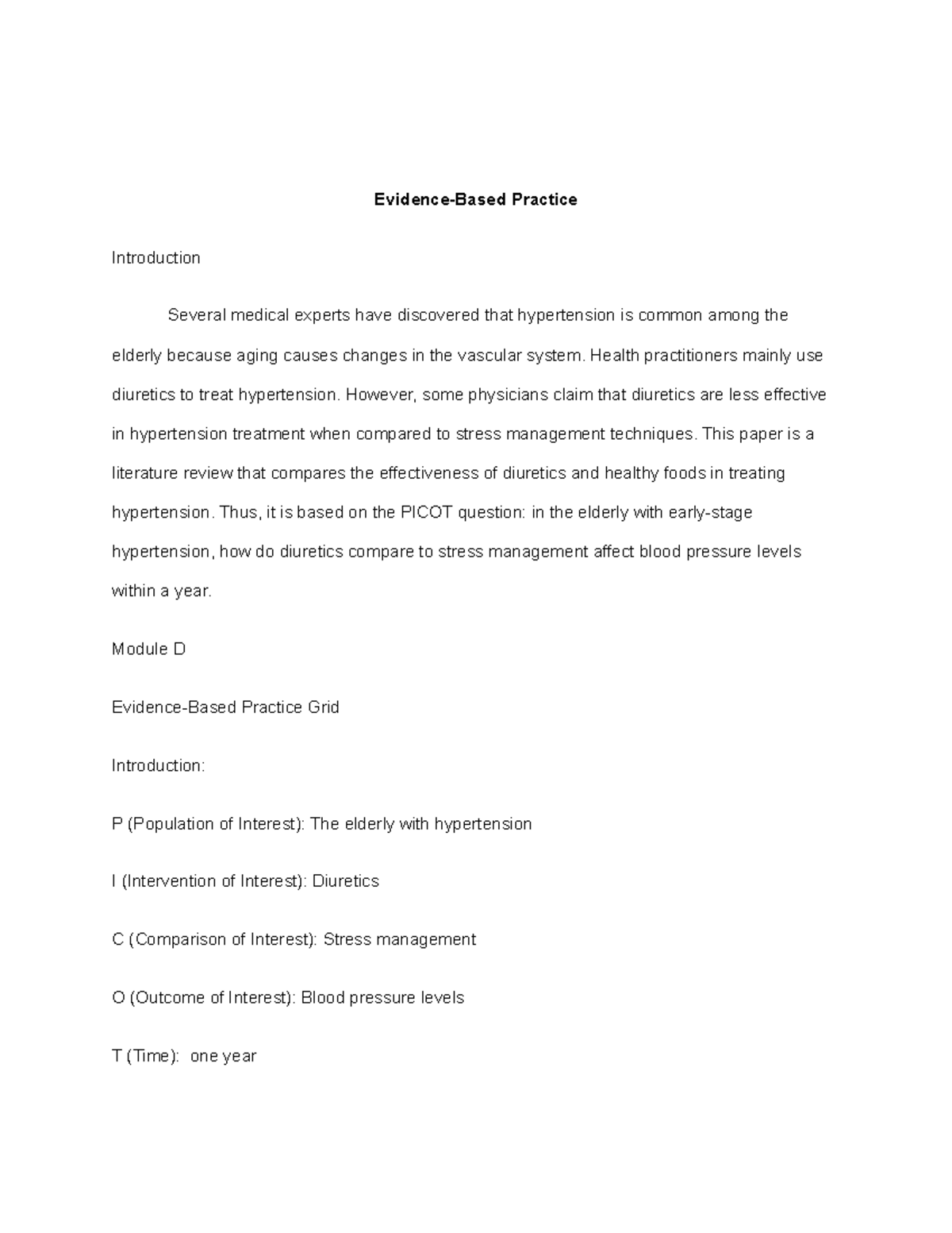 Evidence-Based Practice - Evidence-Based Practice Introduction Several ...