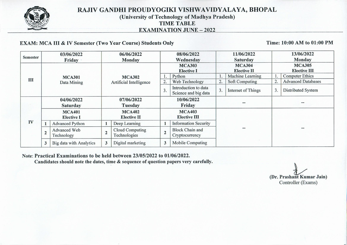 Time table 4 sem - ydbdbbtft - Computer Science - StuDocu