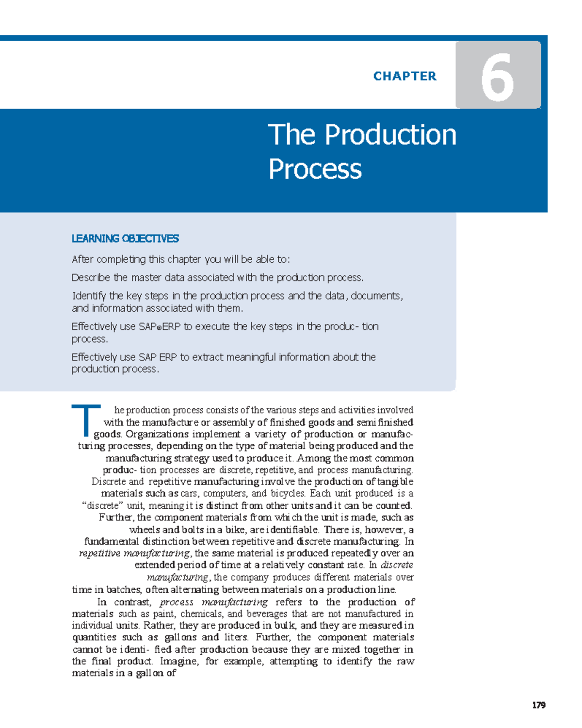 Production - Modulo PP - he production process consists of the various ...