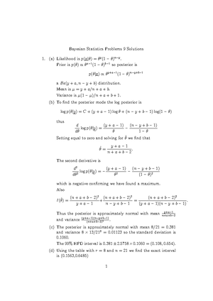 Problems 06 2016/2017 - Bayesian Statistics Problems 6 1. An ...