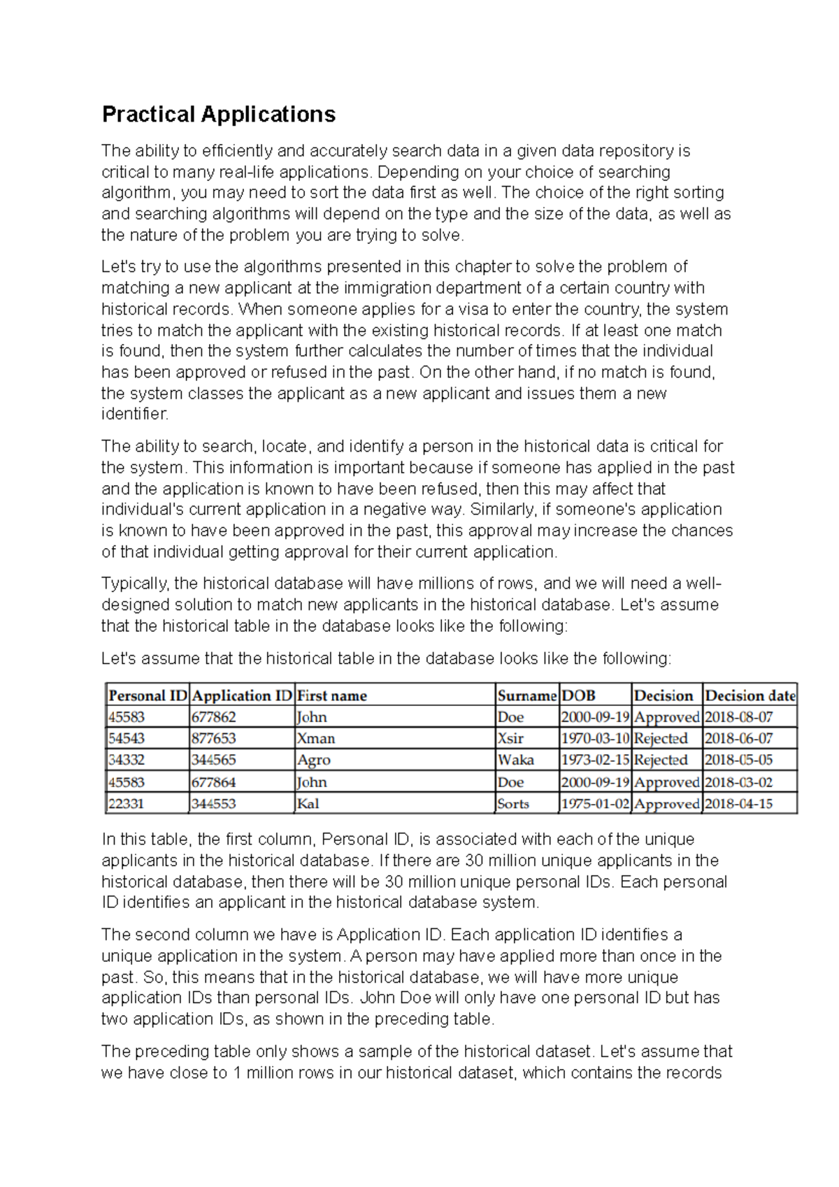 Practical Applications - a case study - Practical Applications The ...