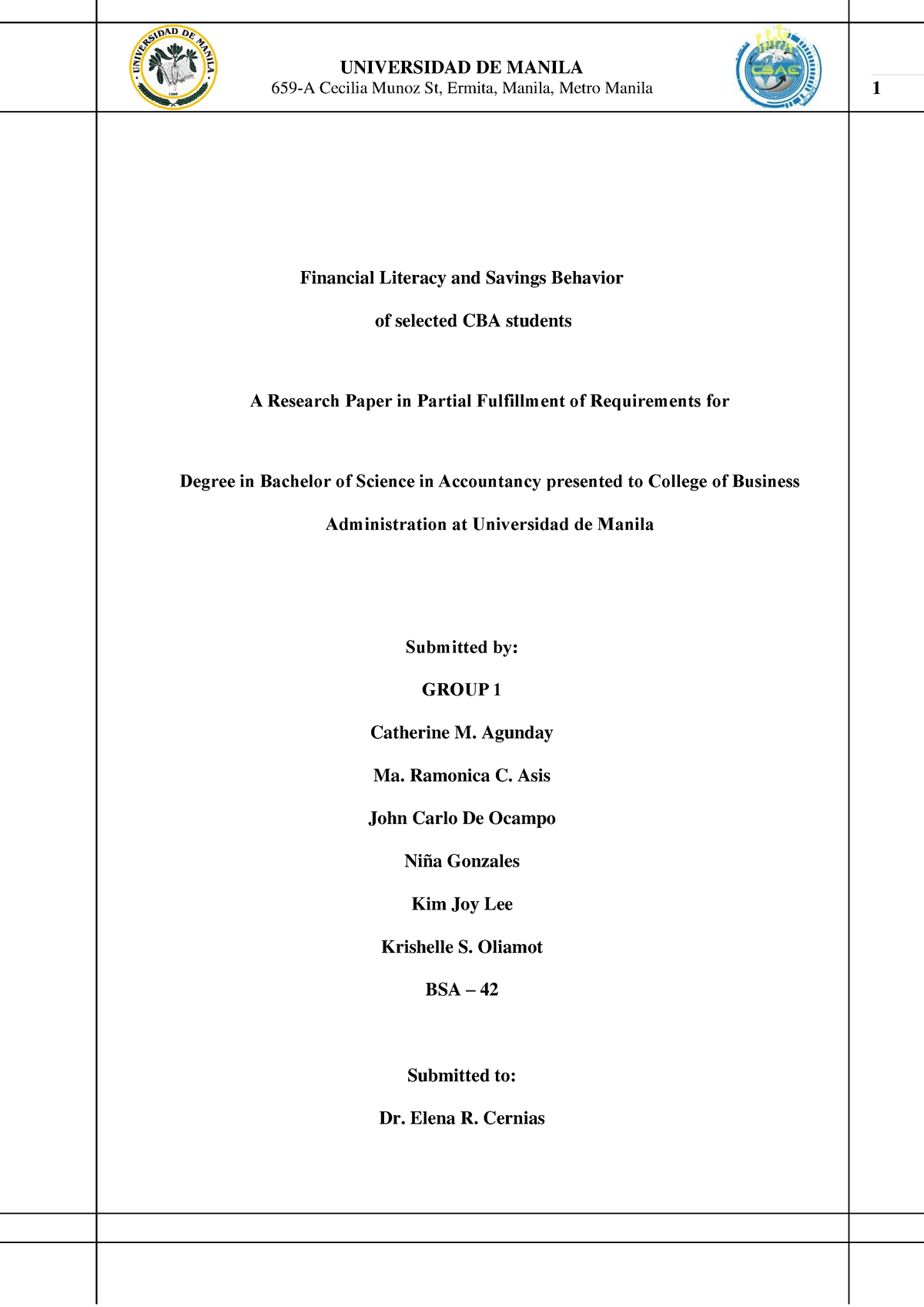 Final-Thesis-Group-1 (without Curriculum Vitae) - 1 Financial Literacy ...