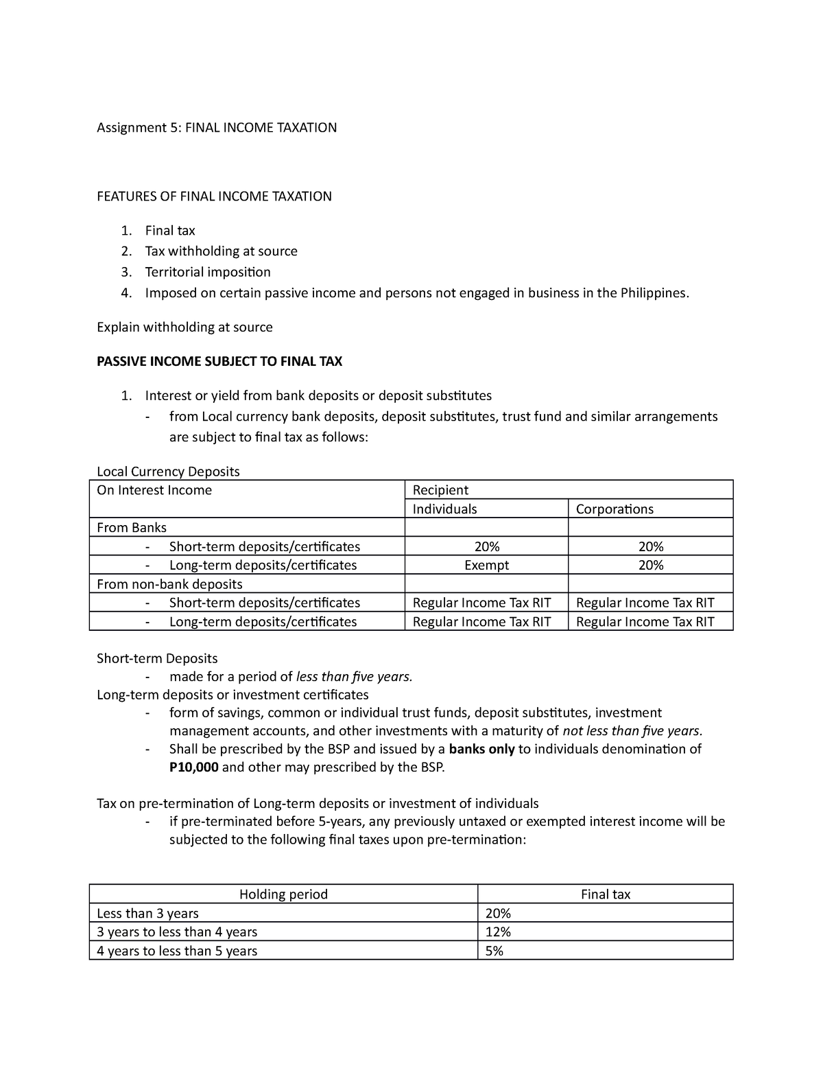 tax assignment