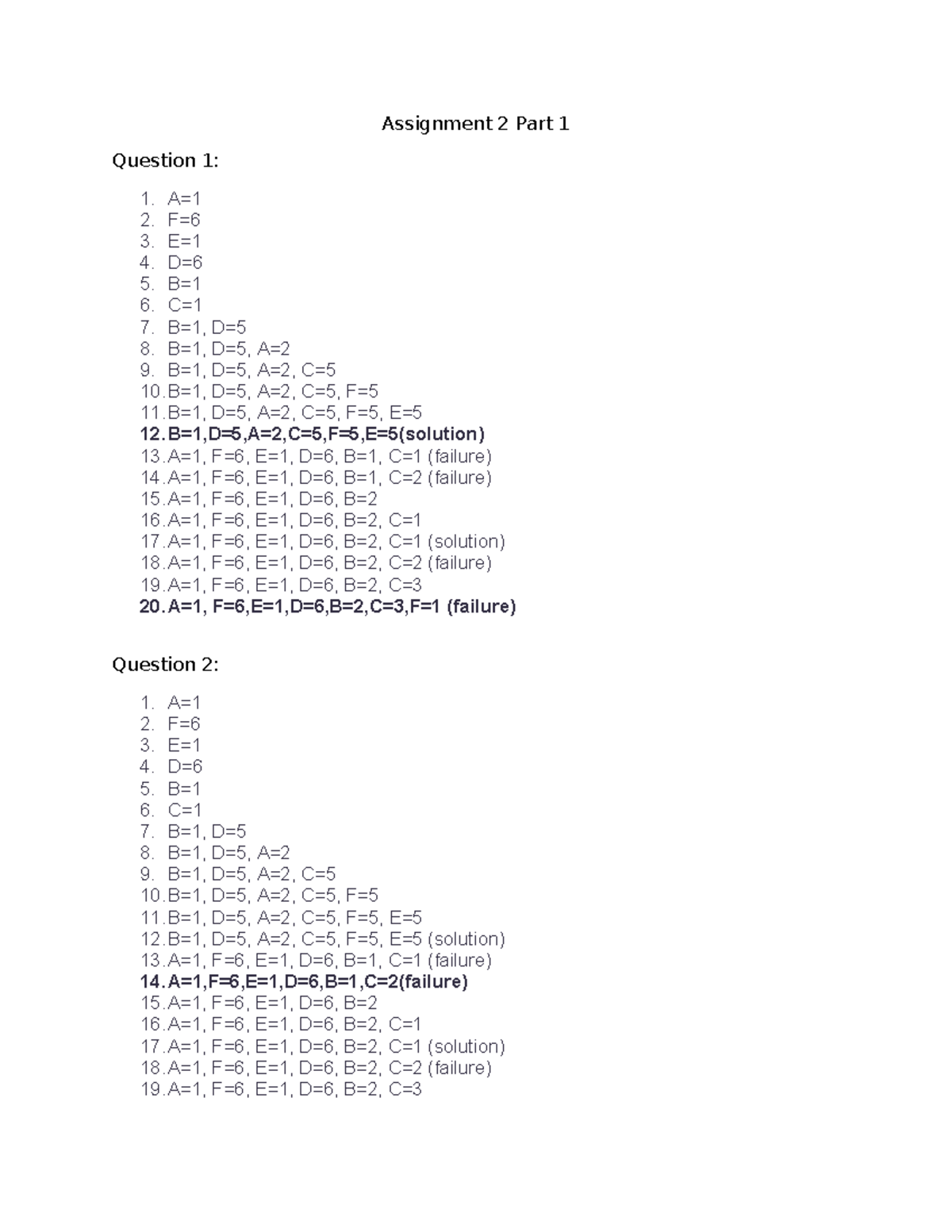 Assignment 2 Part 1 - Answer Page - Assignment 2 Part 1 Question 1: A ...