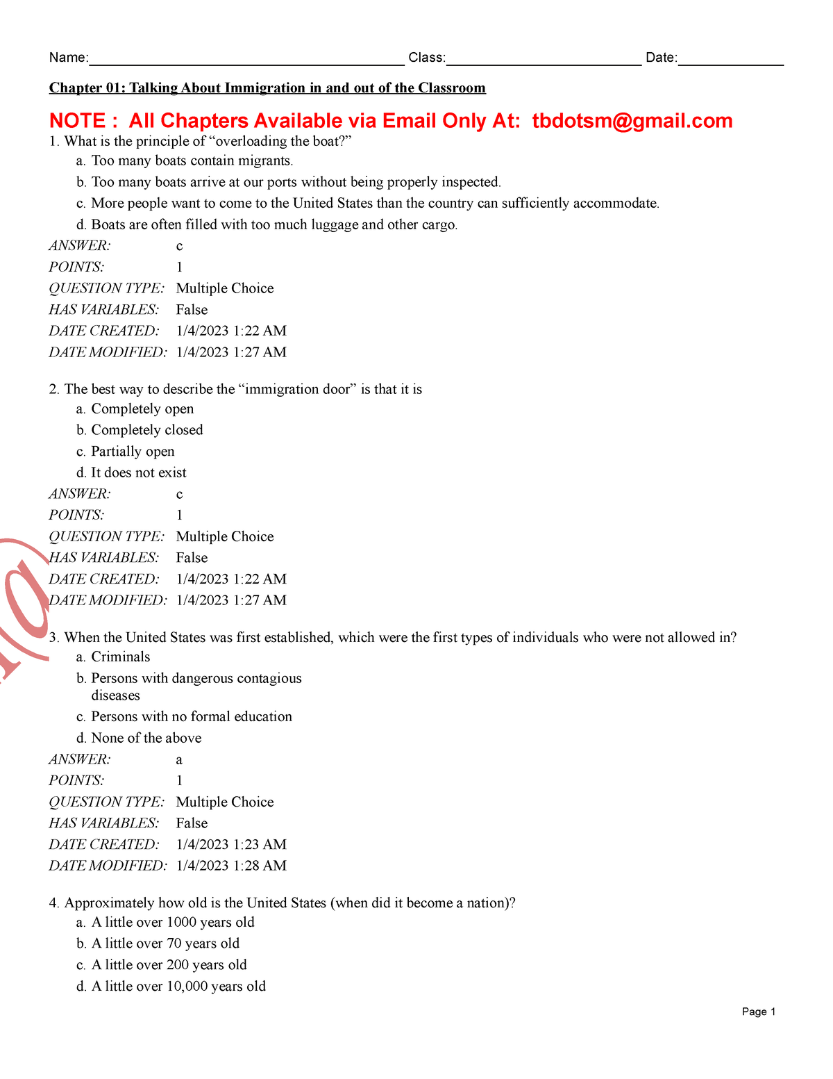 Solutions And Test Bank For Learning About Immigration Law 4th Edition ...