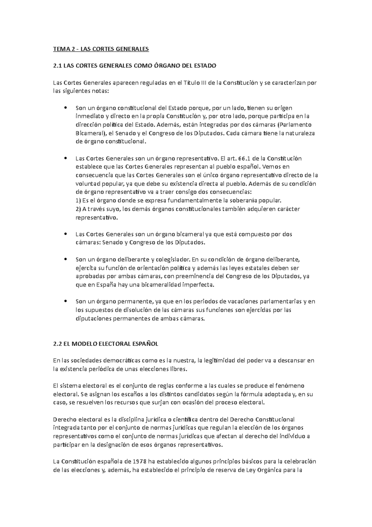 TEMA 2 Cortes Generales - TEMA 2 - LAS CORTES GENERALES 2 LAS CORTES ...