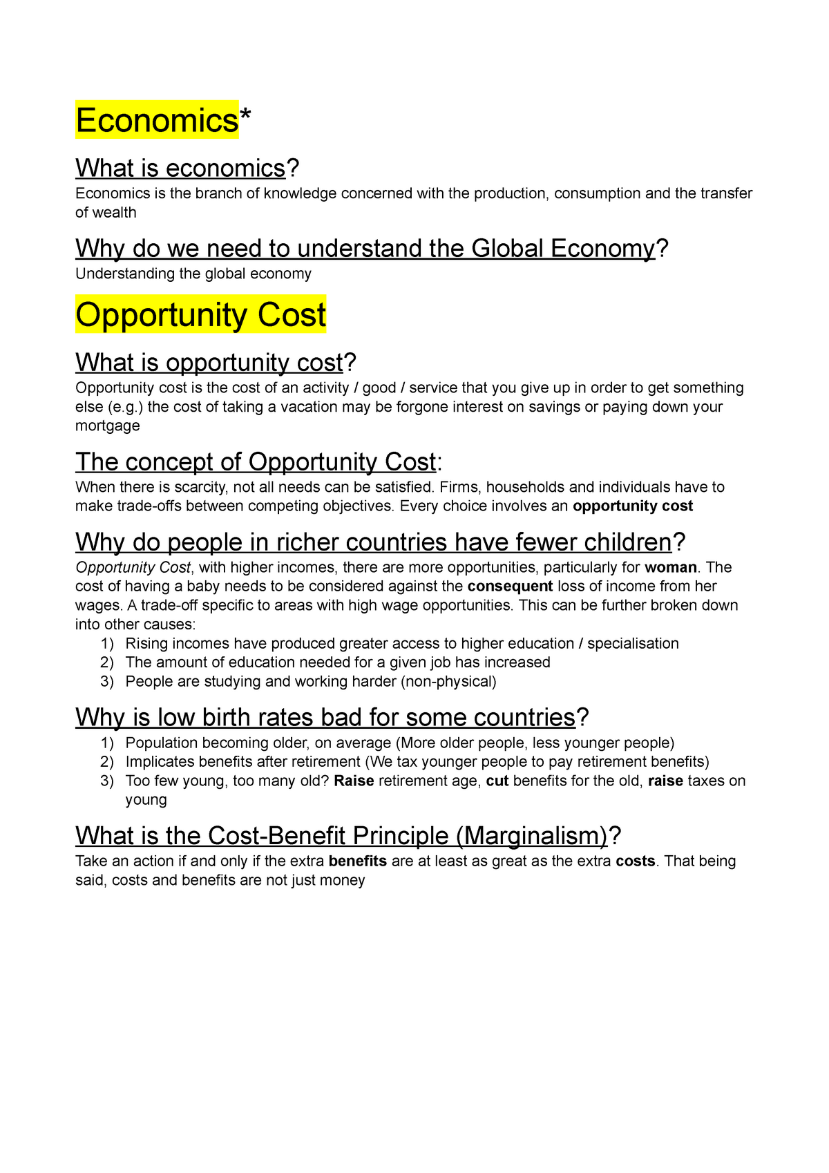 important of opportunity cost
