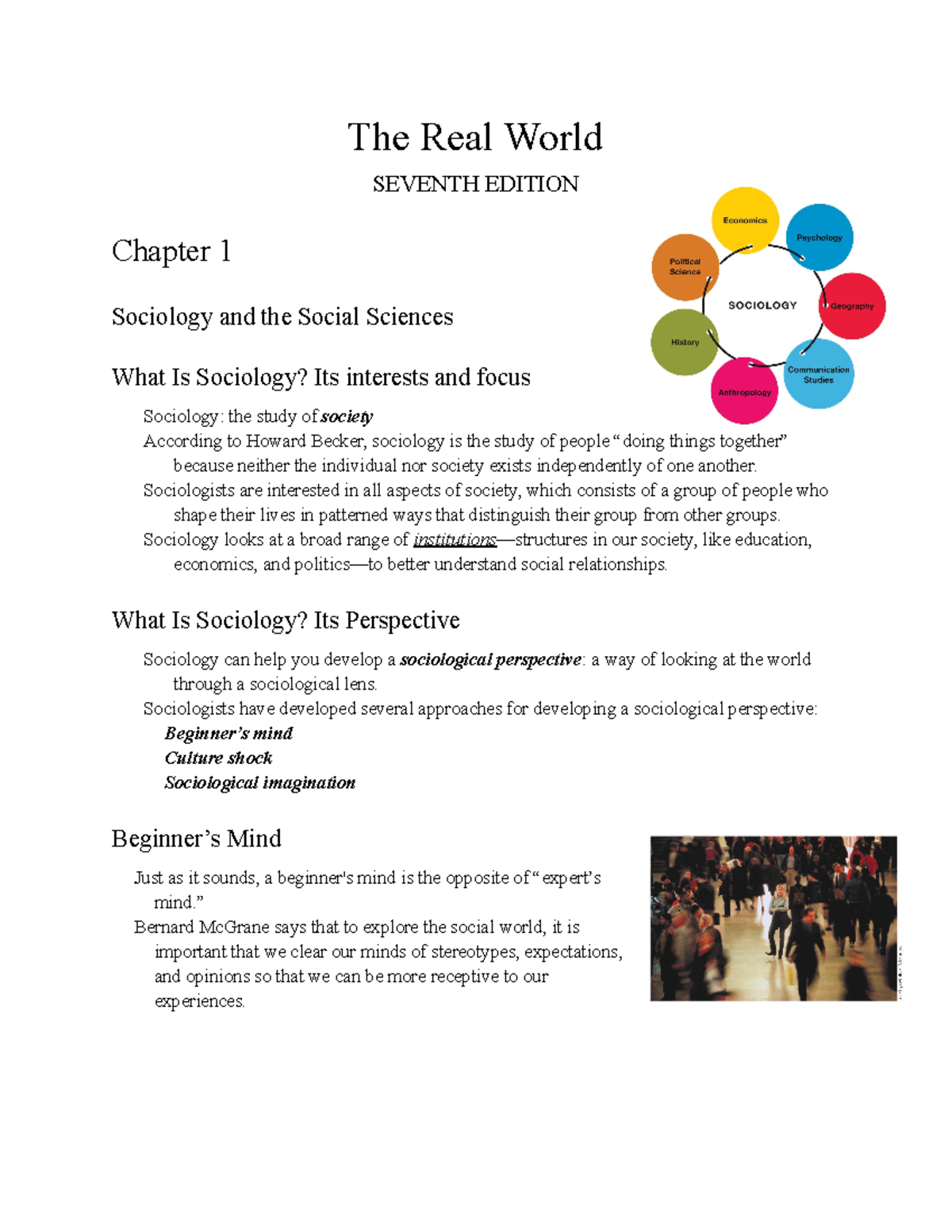 Ch1 Sociology - This Is Chapter 1 Of The 7th Edition - The Real World ...