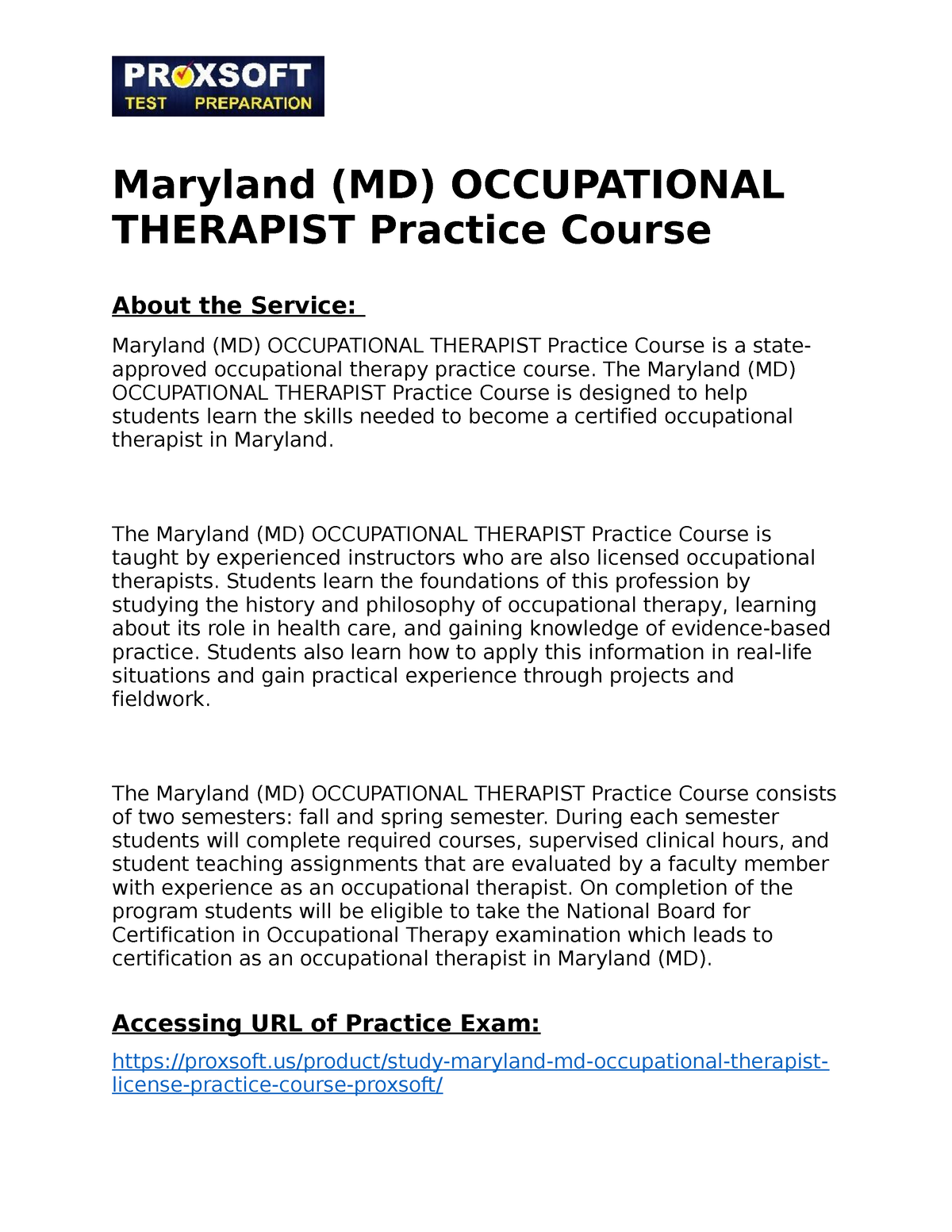 Maryland MD OCCUPATIONAL THERAPIST Practice Course The Maryland MD   Thumb 1200 1553 