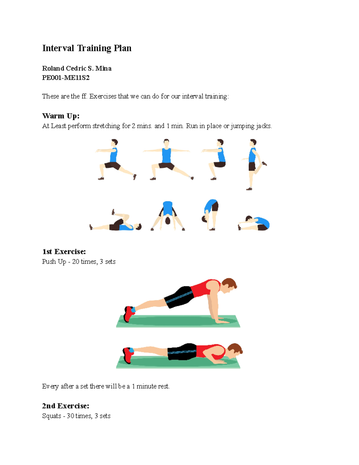 Interval Training Plan Interval Training Plan Roland Cedric S. Mina