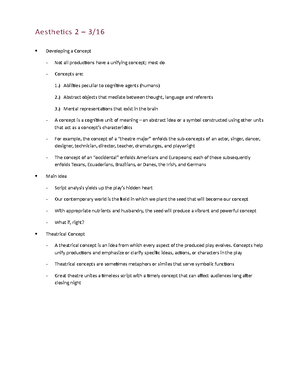 Aesthetics 2 – February 24th Lecture - Aestheti cs 2 Common Issues ...