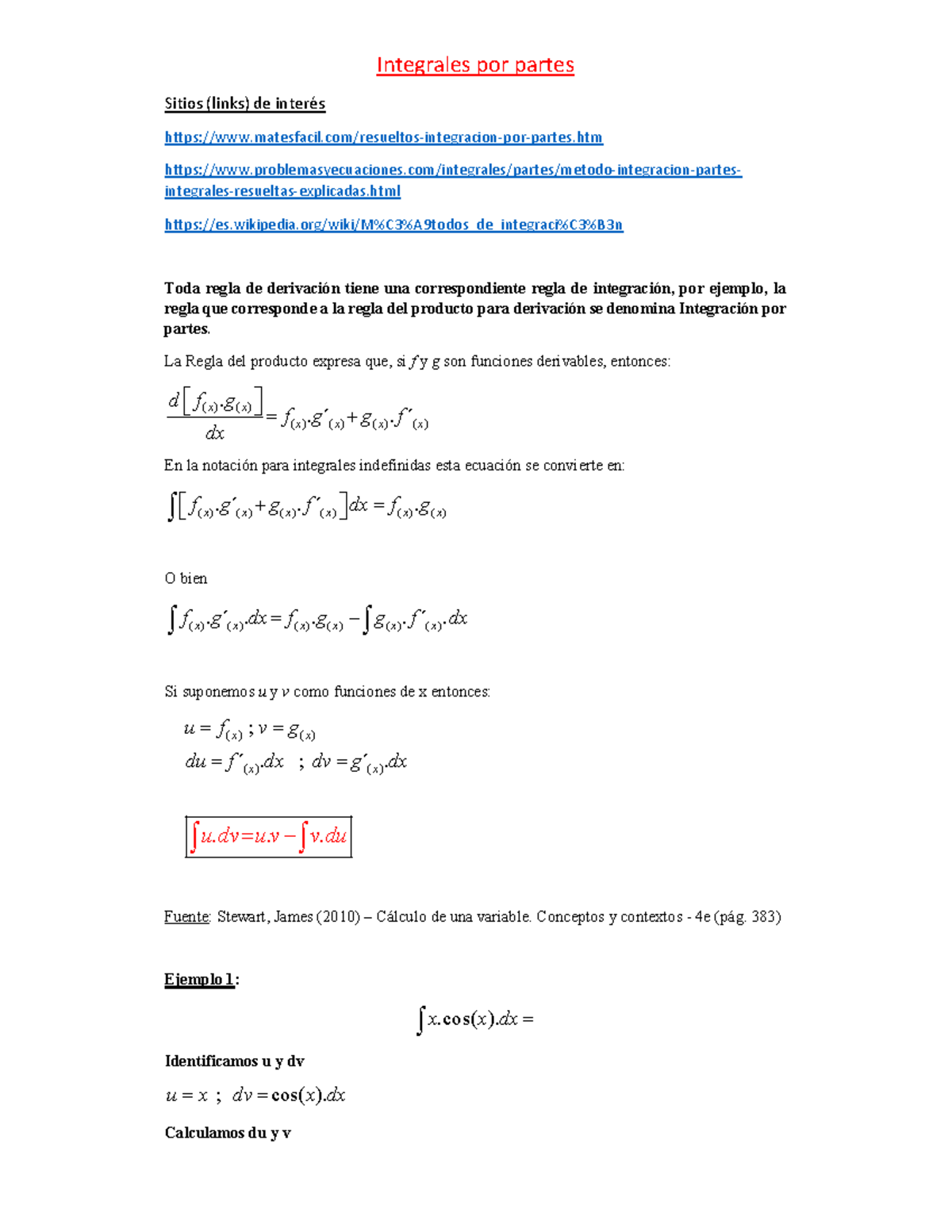 Integrales por partes-Cs Es - Integrales por partes Sitios (links) de ...