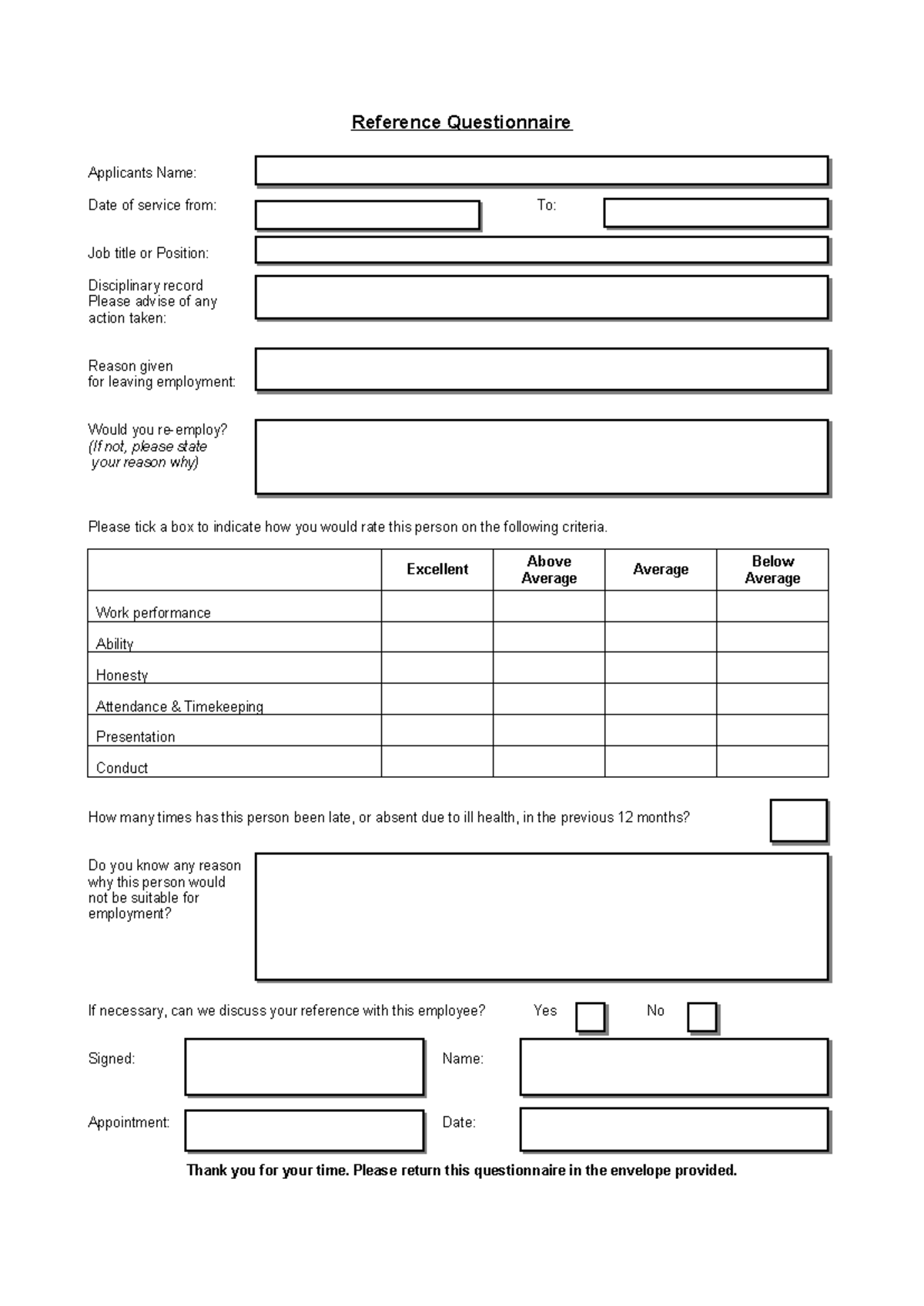 1g51adfgads 2fg21asdf - Reference Questionnaire Applicants Name: Date ...