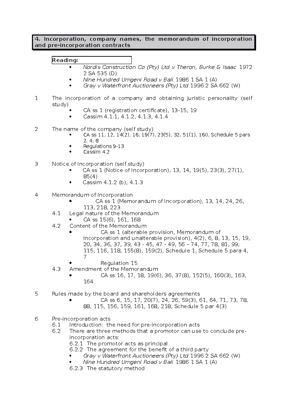 Topic 4 Incorporation MOI framework - 4. Incorporation, company names ...