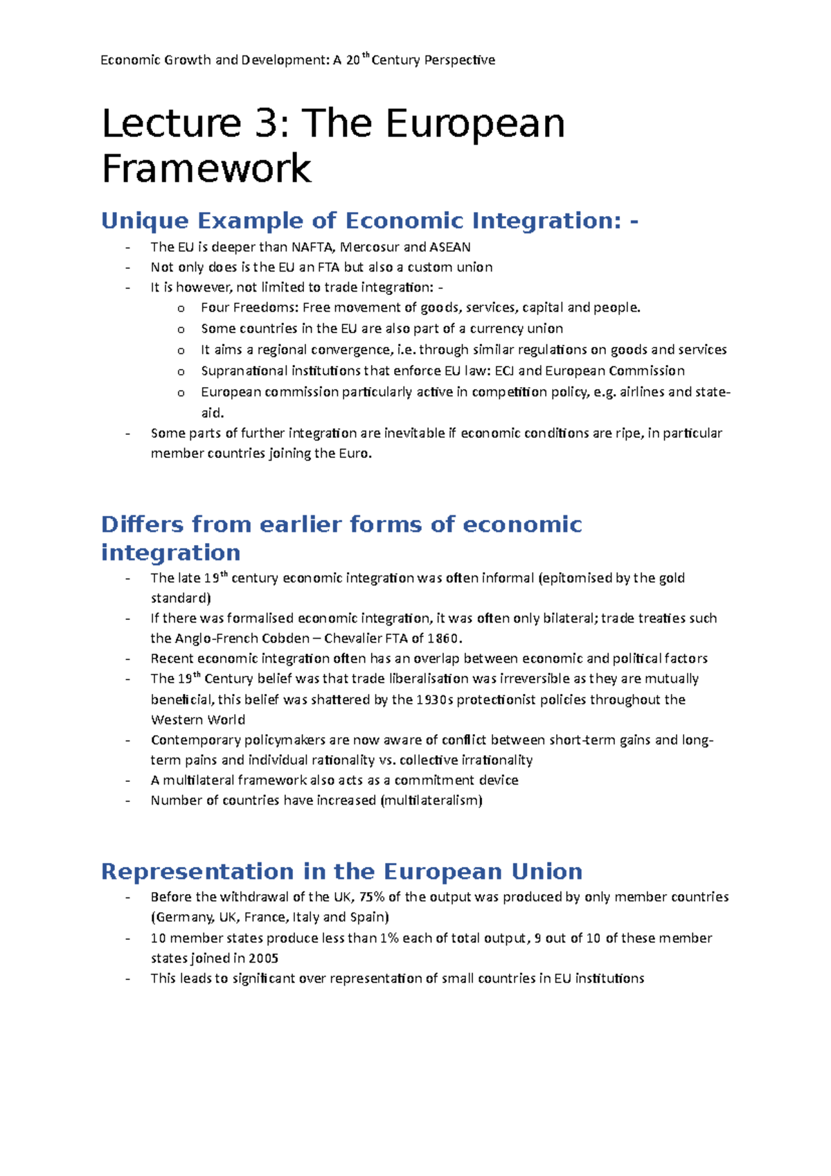 Lecture 3 - The European Framework - Lecture 3: The European Framework ...
