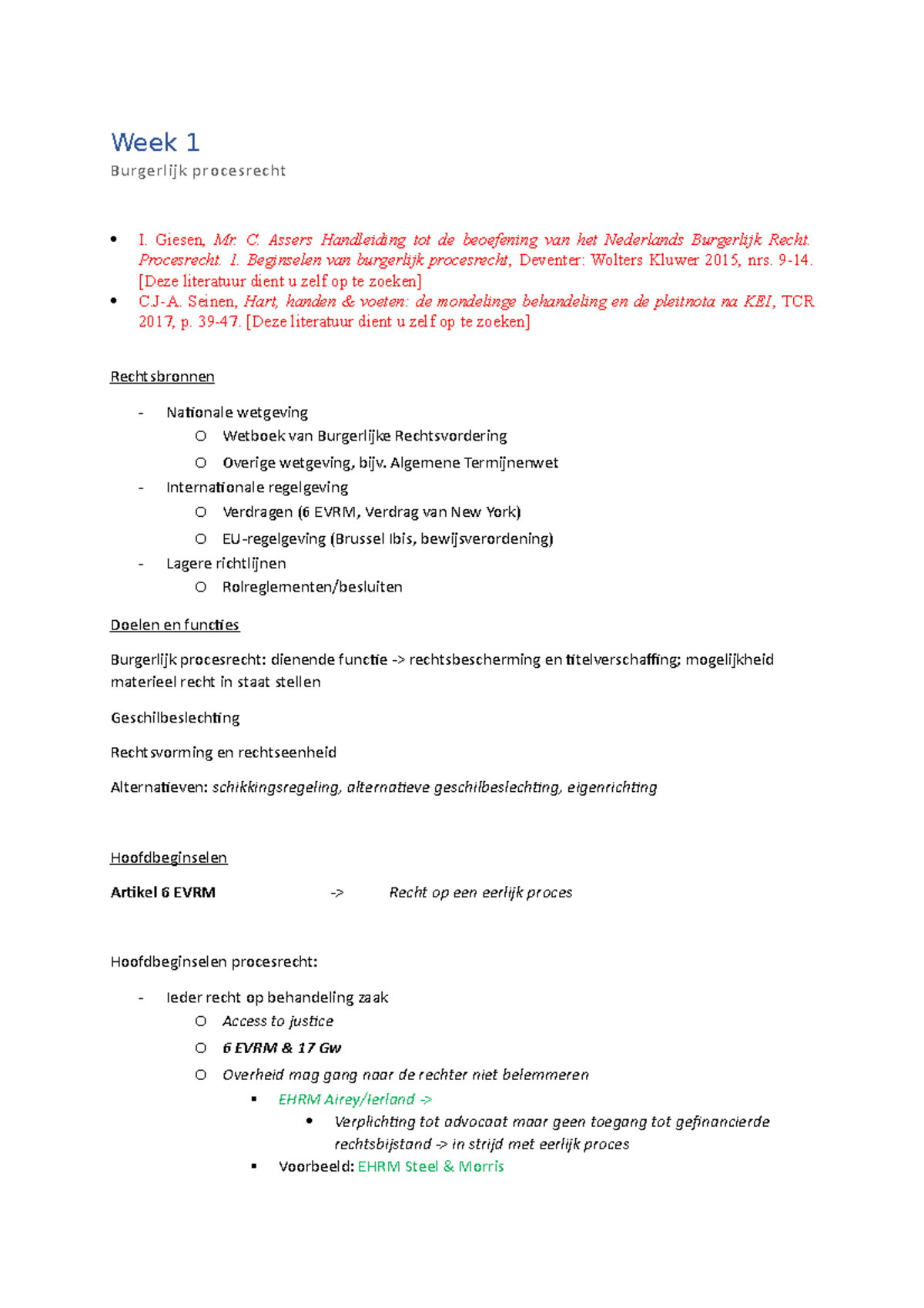 Week 1 - Samenvatting Burgerlijk- En Bestuursprocesrecht. - Week 1 ...