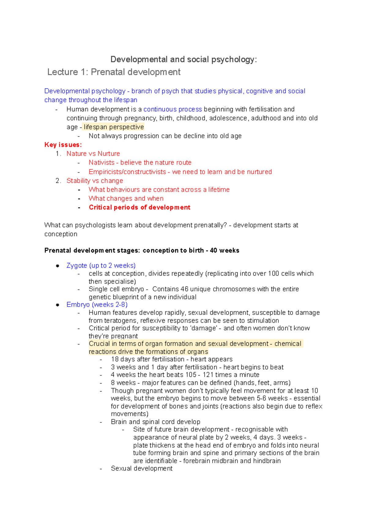 Developmental and social psychology - PSY1002 - Developmental and ...