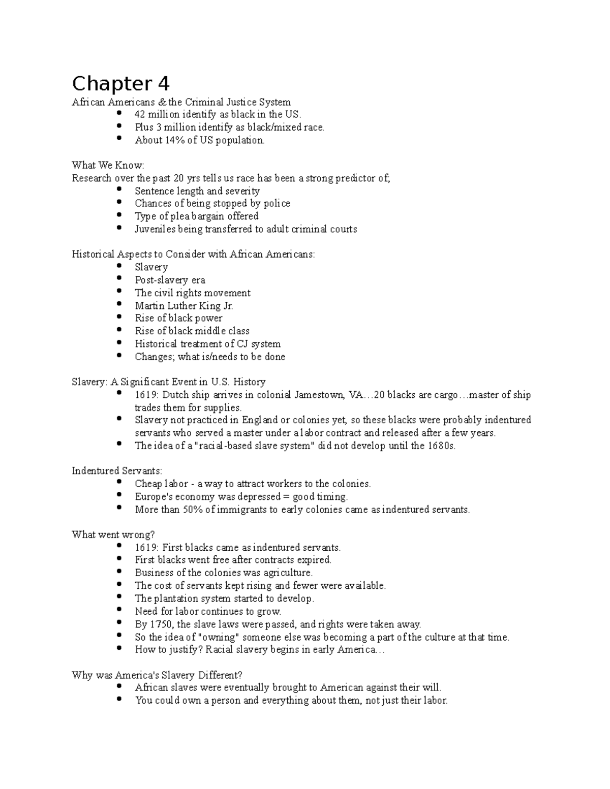 Chapter 4 - Lecture Notes 4 - Chapter 4 African Americans & The ...