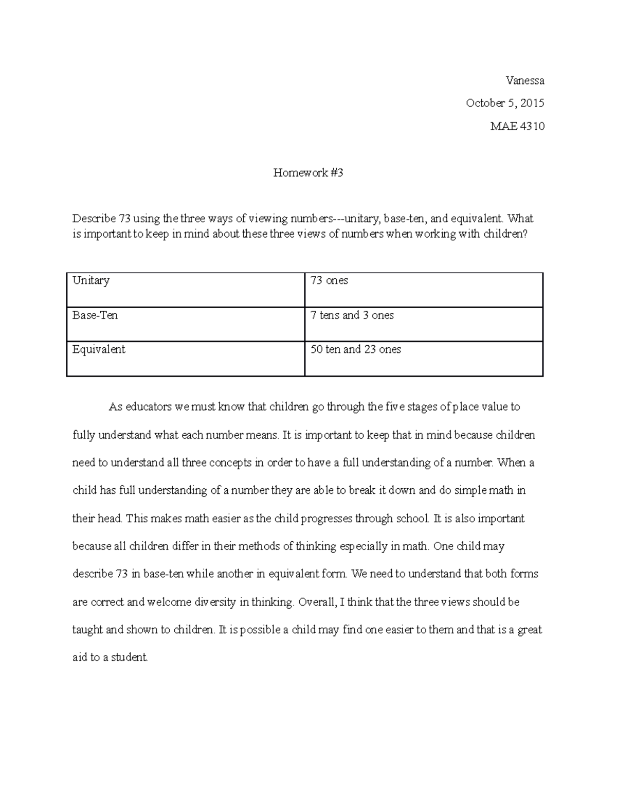Seminar assignments - Journal homework assignment - Vanessa October 5 ...
