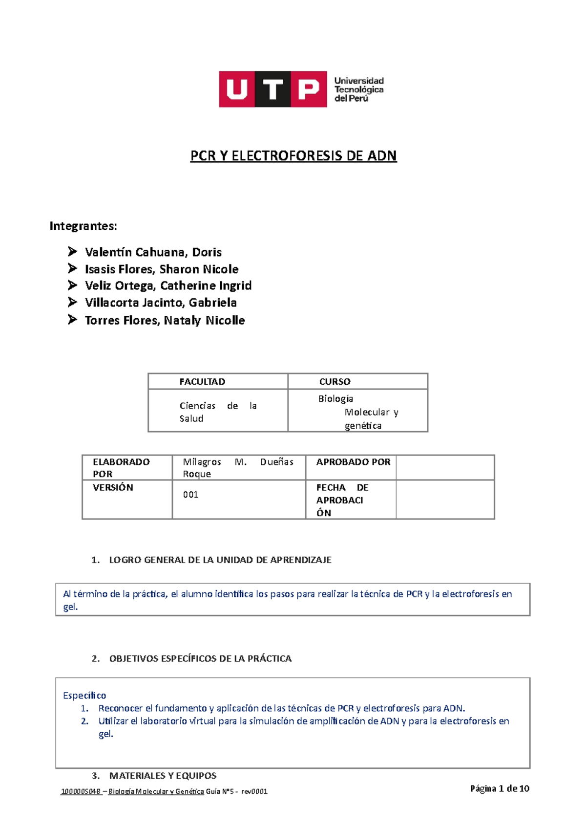 S10 S2 Guía 5 Pcr Y Electroforesis De Adn Biologia Molecular