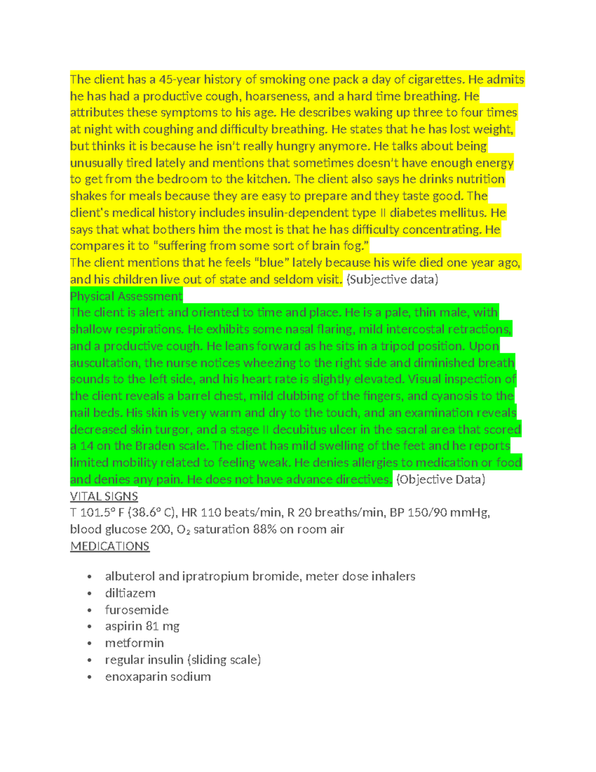 Suicide Case Study - The client has a 45-year history of smoking one ...